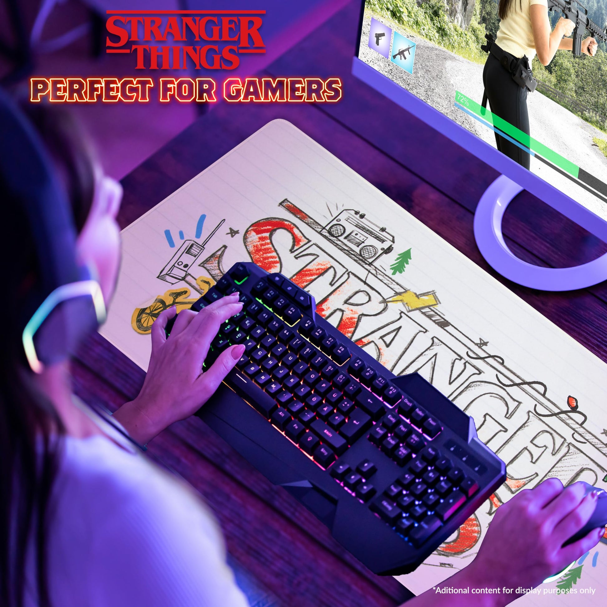 Stranger Things Desk Pad Large Mouse Mat 31.2 x 13.9 Desk Protector Mat PC Laptop Keyboard and