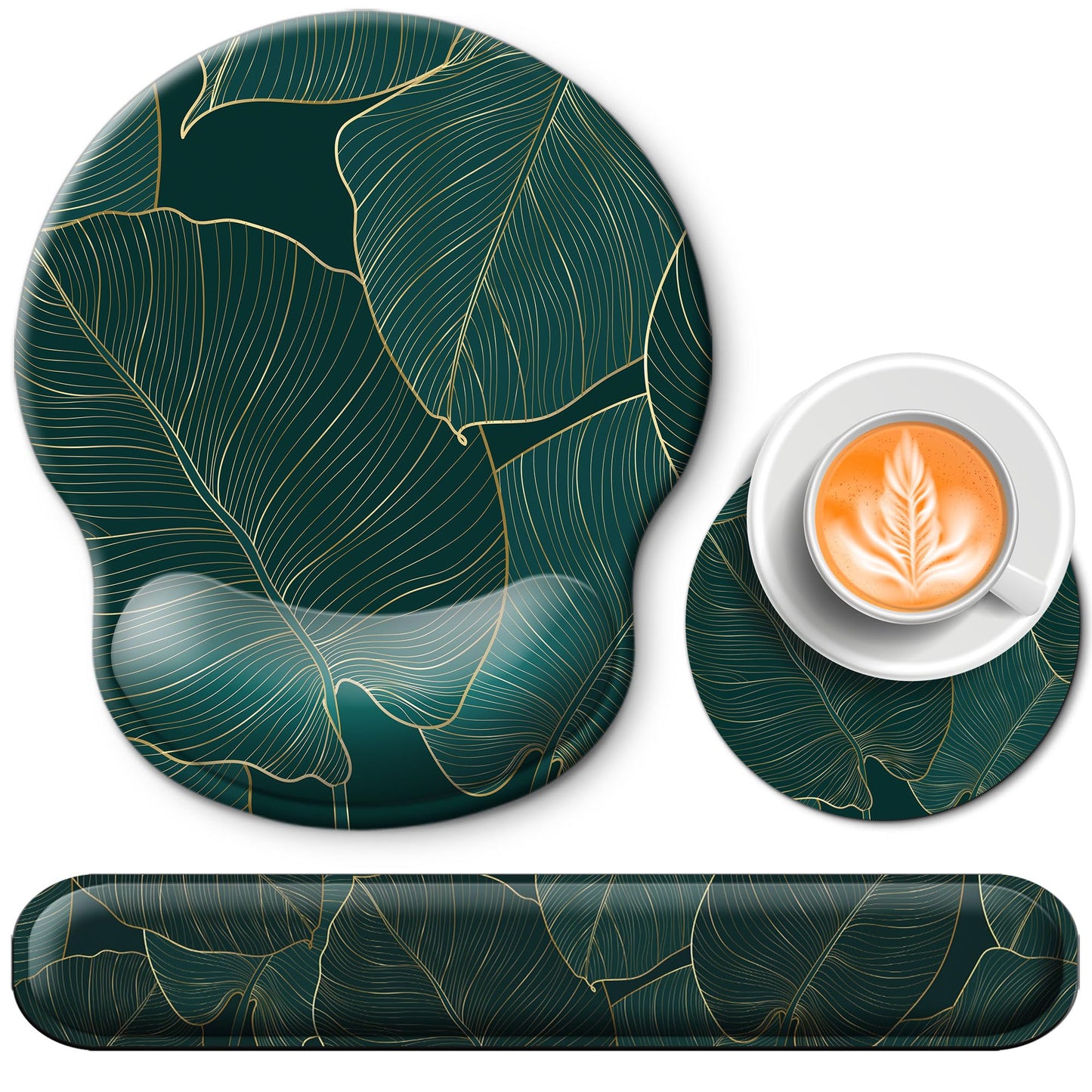 Wiabsi Mouse Pad and Keyboard Wrist Rest Support,Ergonomic Mouse Pad Set