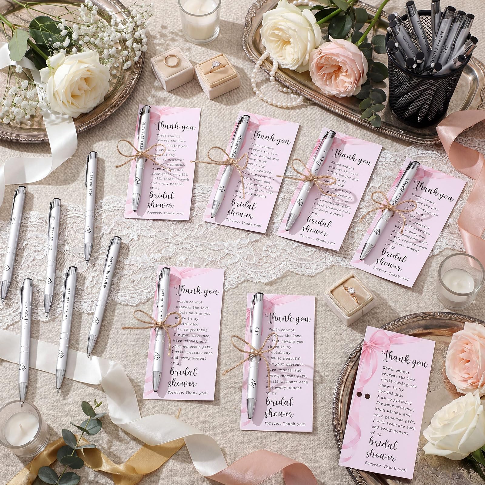 Chiisong 30 Sets Bridal Shower Favors for Guests, Pink Bow