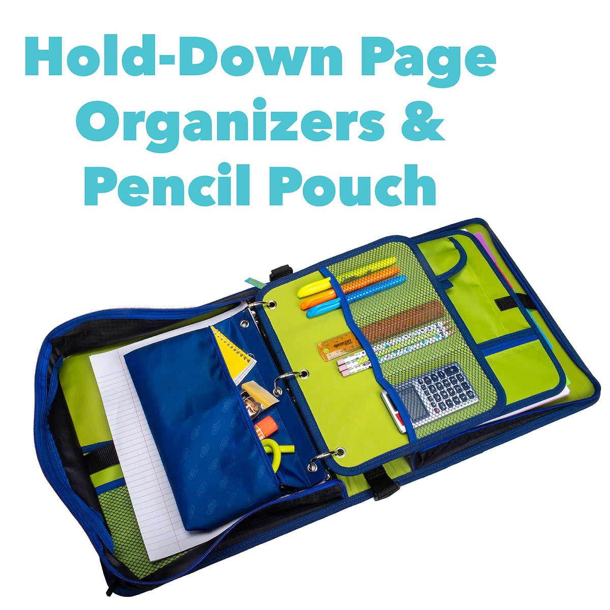 Case-it The Dual 2-in-1 Zipper Binder | Two 1.5-Inch D-Rings, 600 Sheet Capacity, Pencil Pouch &