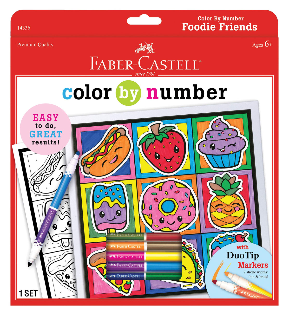 Faber-Castell Color by Number Foodie Friends - Color and Display 1 Color by Number Board