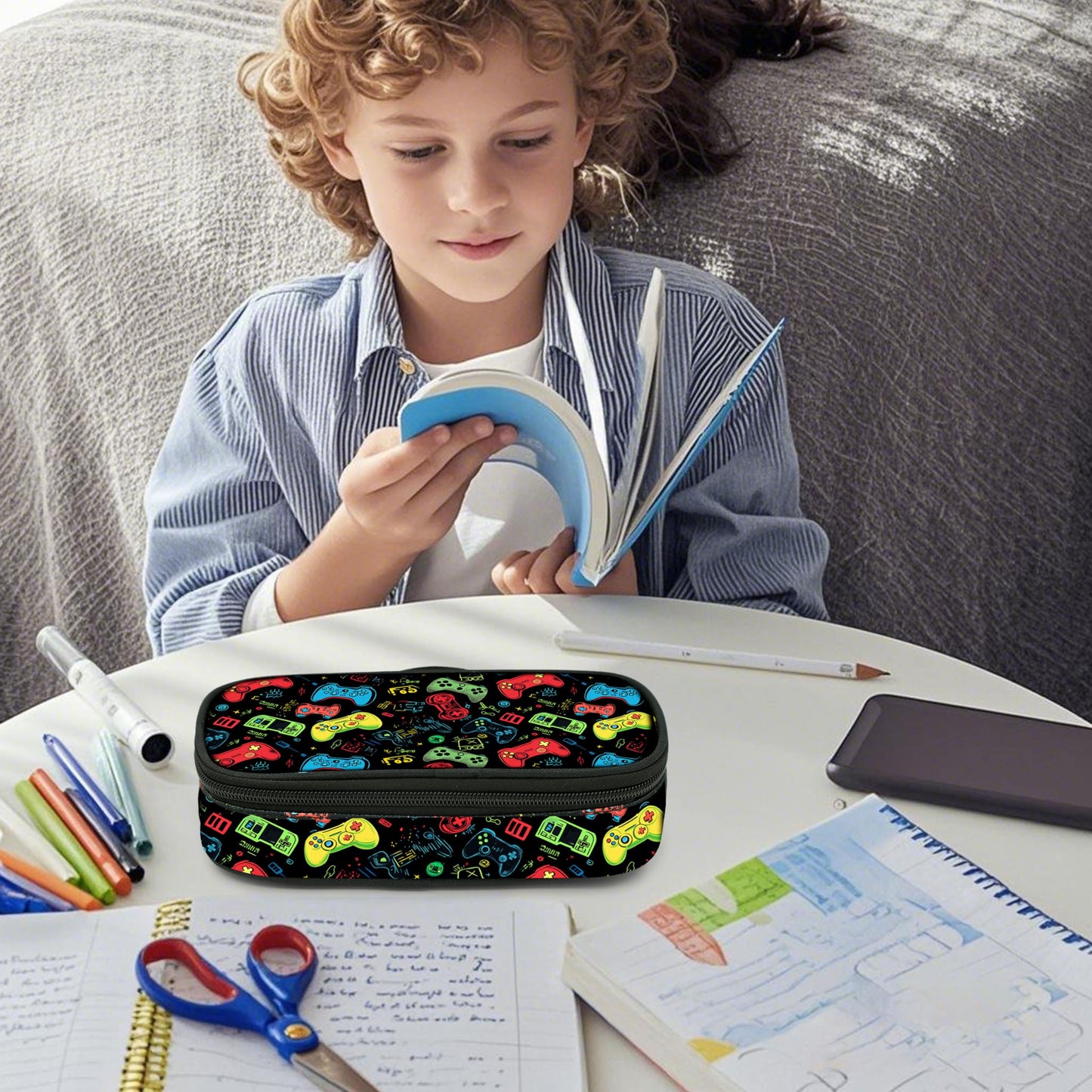 Droerfes Game Pencil Case Pencil Pouch Large Capacity Pen Bag School Office Organizer Stationery