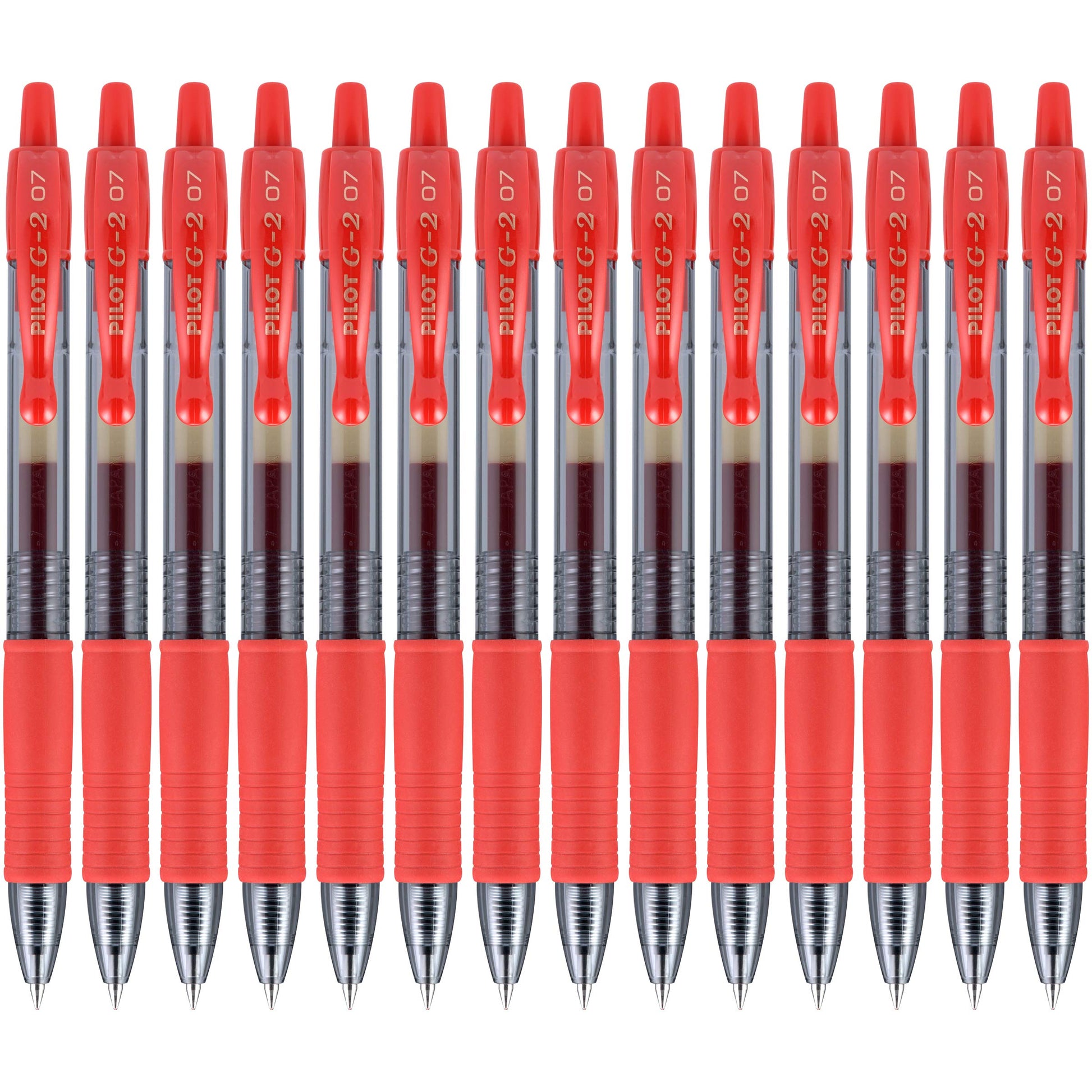 PILOT G2 Premium Rolling Ball Gel Pens, Fine Point 0.7mm, Red Ink, 14-Pack