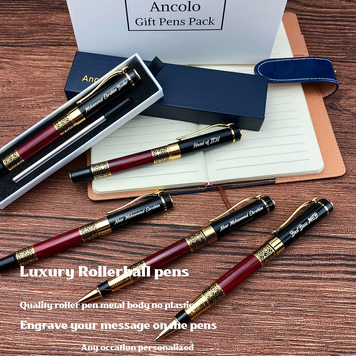Ancolo Personalized Pens Office Gift Pens, for Colleague Friends Business
