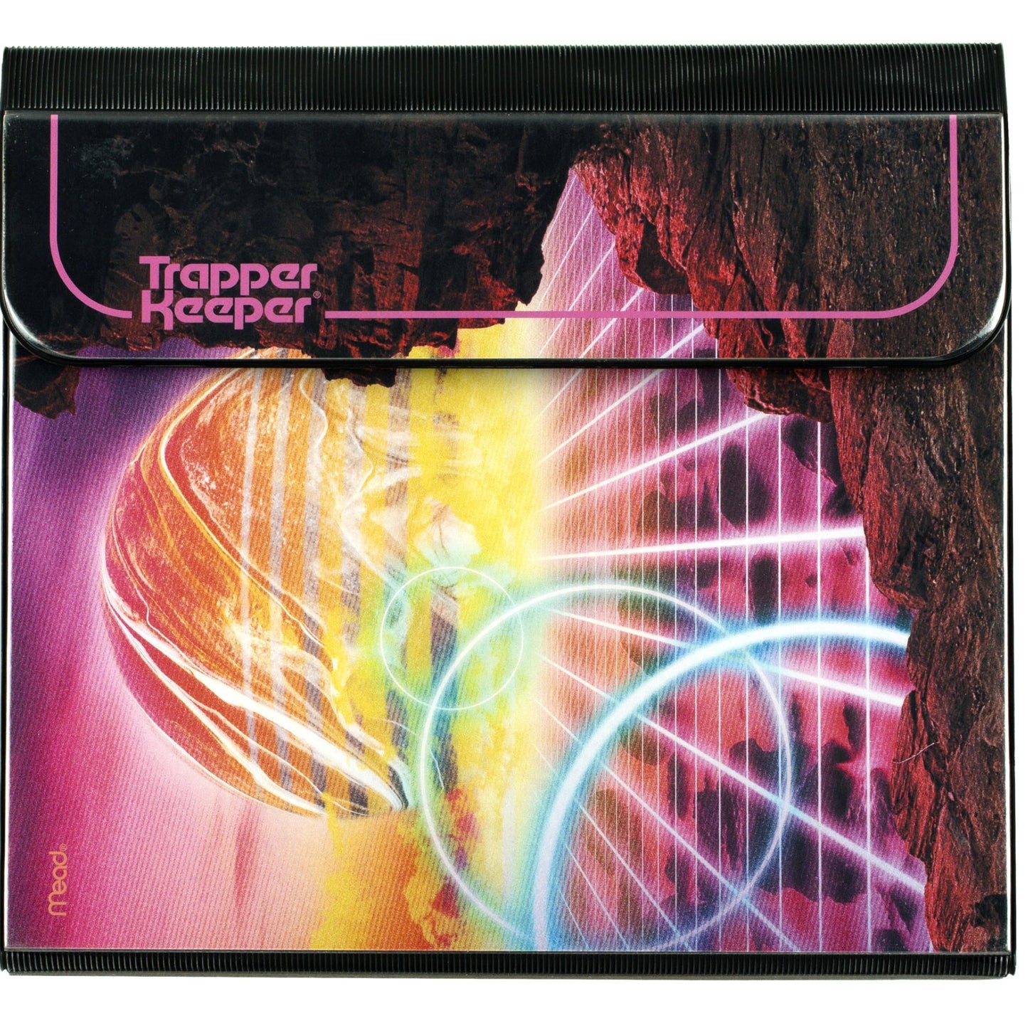 Mead Trapper Keeper Binder, Retro Design, 1 Inch Binder with Folders and Pockets, Holds 8-1/2" x
