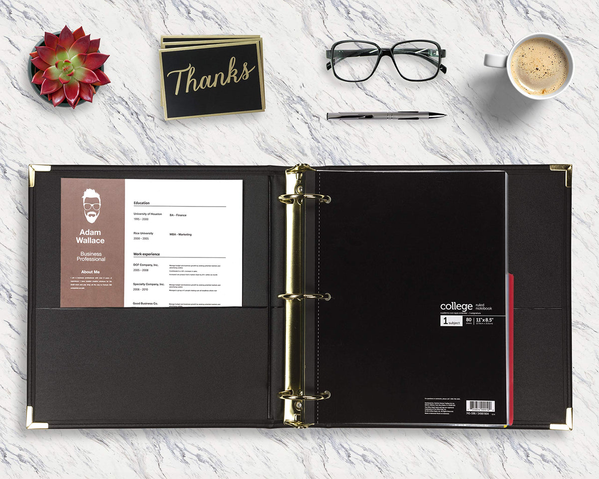 Samsill Classic Collection Leather 3 Ring Binder, Executive Presentation Portfolio, 2 Inch (Holds