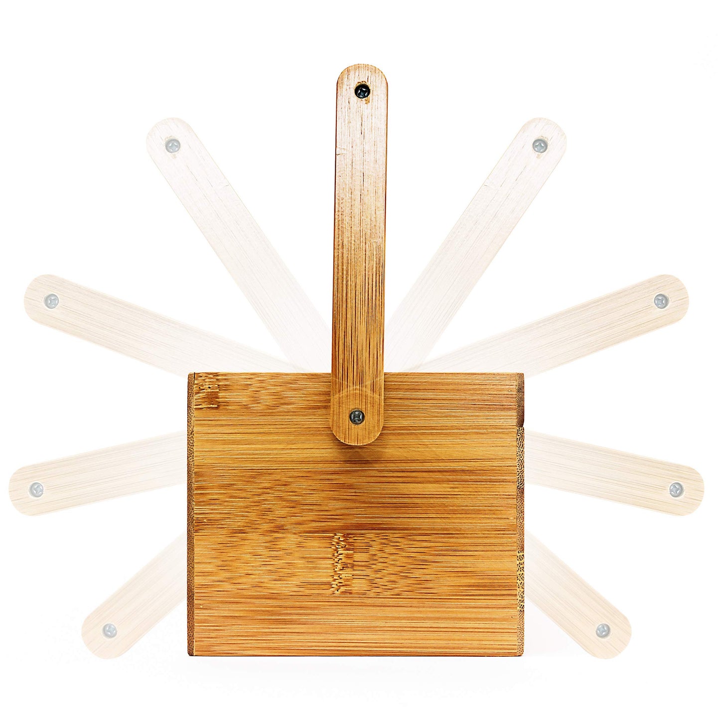 Relaxdays Bamboo Table or Desk Organiser, HxWxD: 20 x 25 x 11.5 cm, with 4 Compartments, Pen or