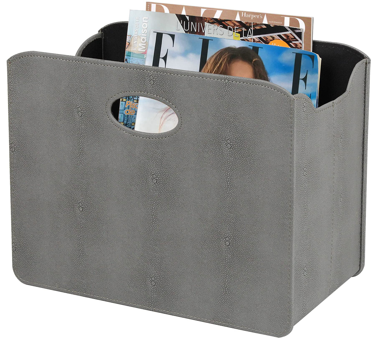 HofferRuffer Magazine Basket Holder, Foldable Magazine Rack, Document File Holder Organizer, File