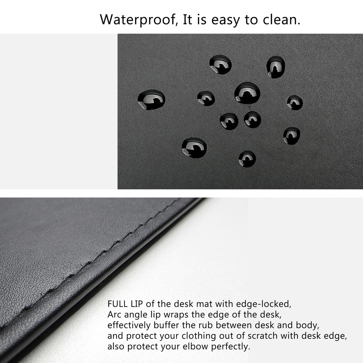 AKOZLIN 27.55”x 18.9" Soft PU Leather Surface Office Desk Mouse Mat Anti-Push Pad with Full Grip