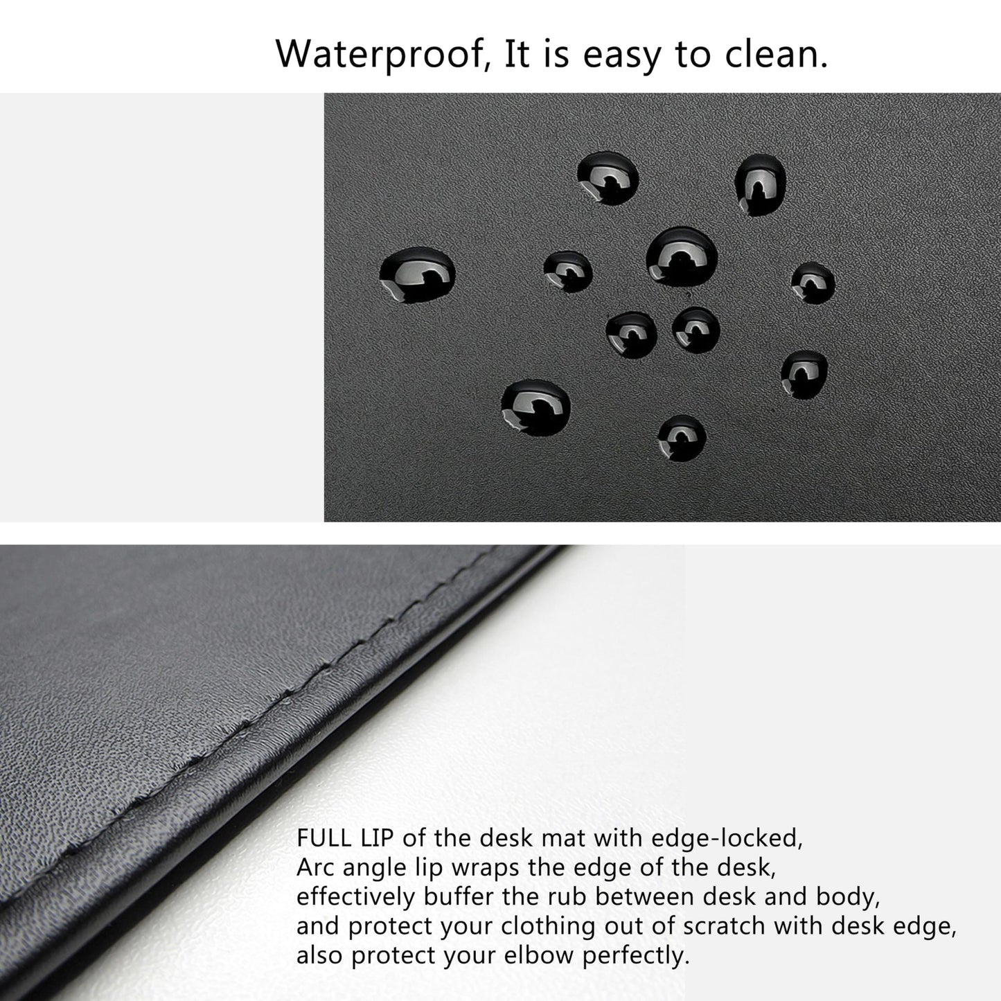 AKOZLIN 27.55”x 15.8" Soft PU Leather Surface Office Desk Mouse Mat Anti-Push Pad with Full Grip