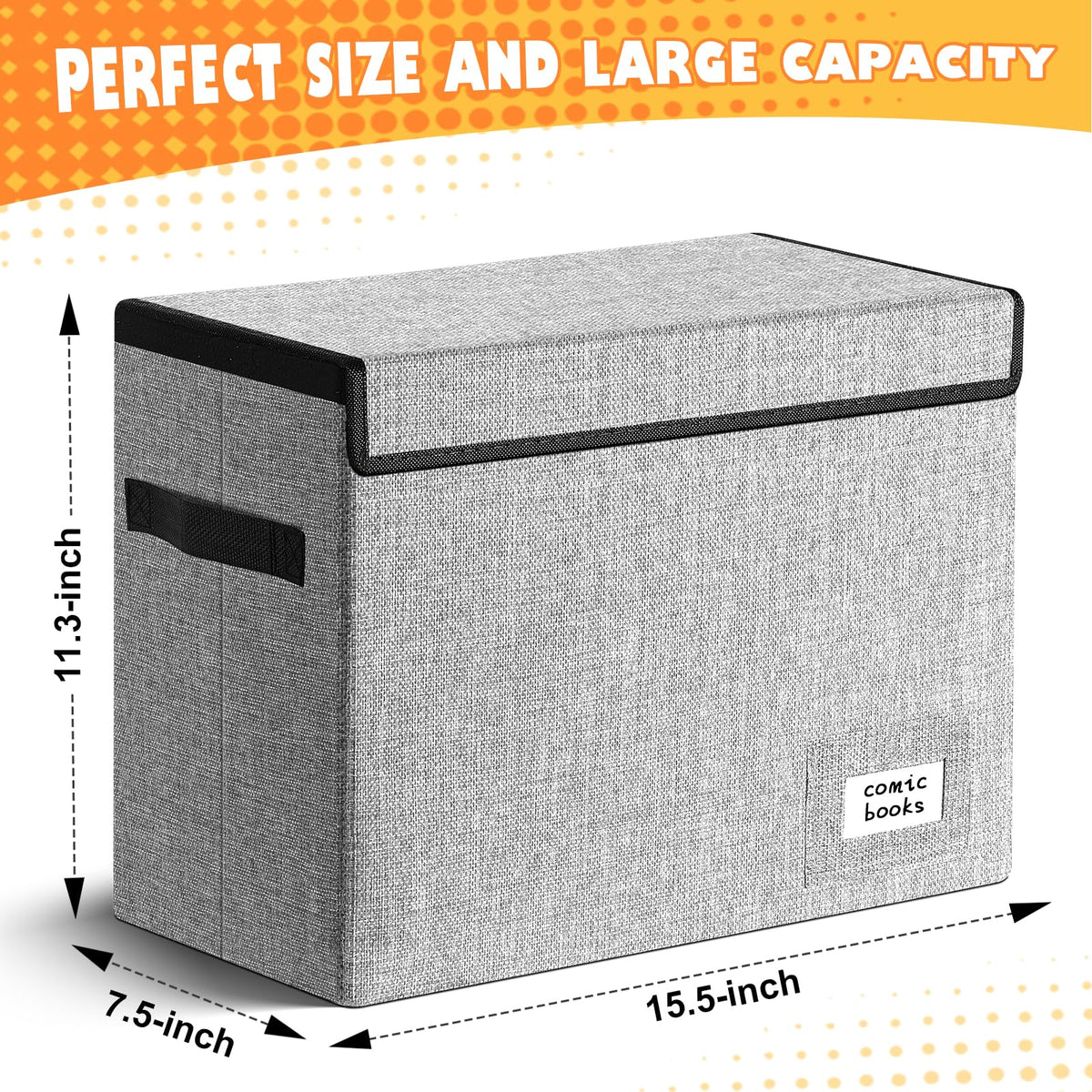 Leffis 2 Pack Comic Book Storage, Comic Book Box 15.5" X 7.5" X 11.3"