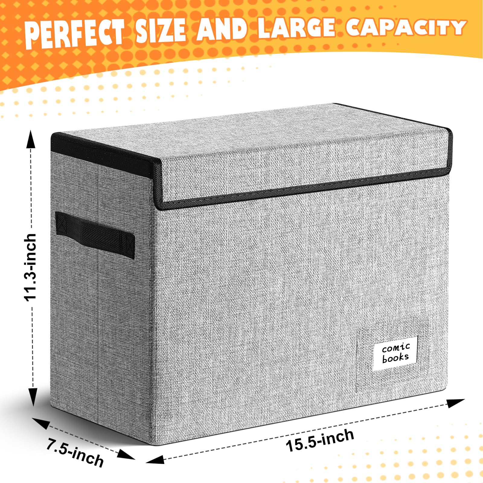 Leffis 2 Pack Comic Book Storage, Comic Book Box 15.5" X 7.5" X 11.3"