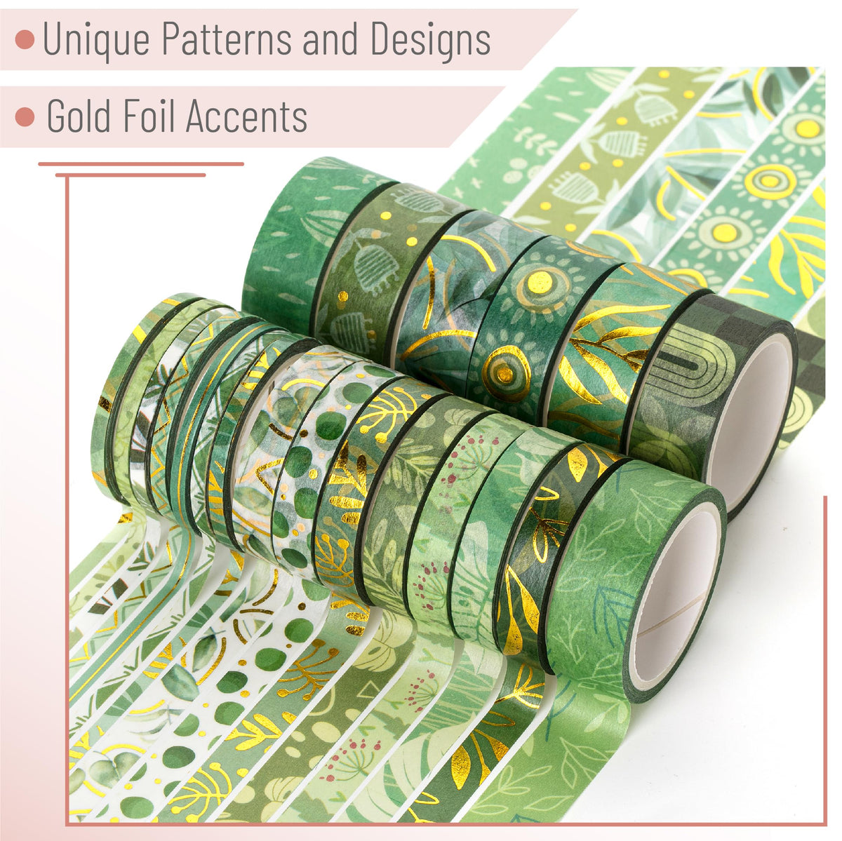 Mr. Pen- Washi Tape Set, 21 Rolls, Assorted Sizes, 5.5 Yards/Roll