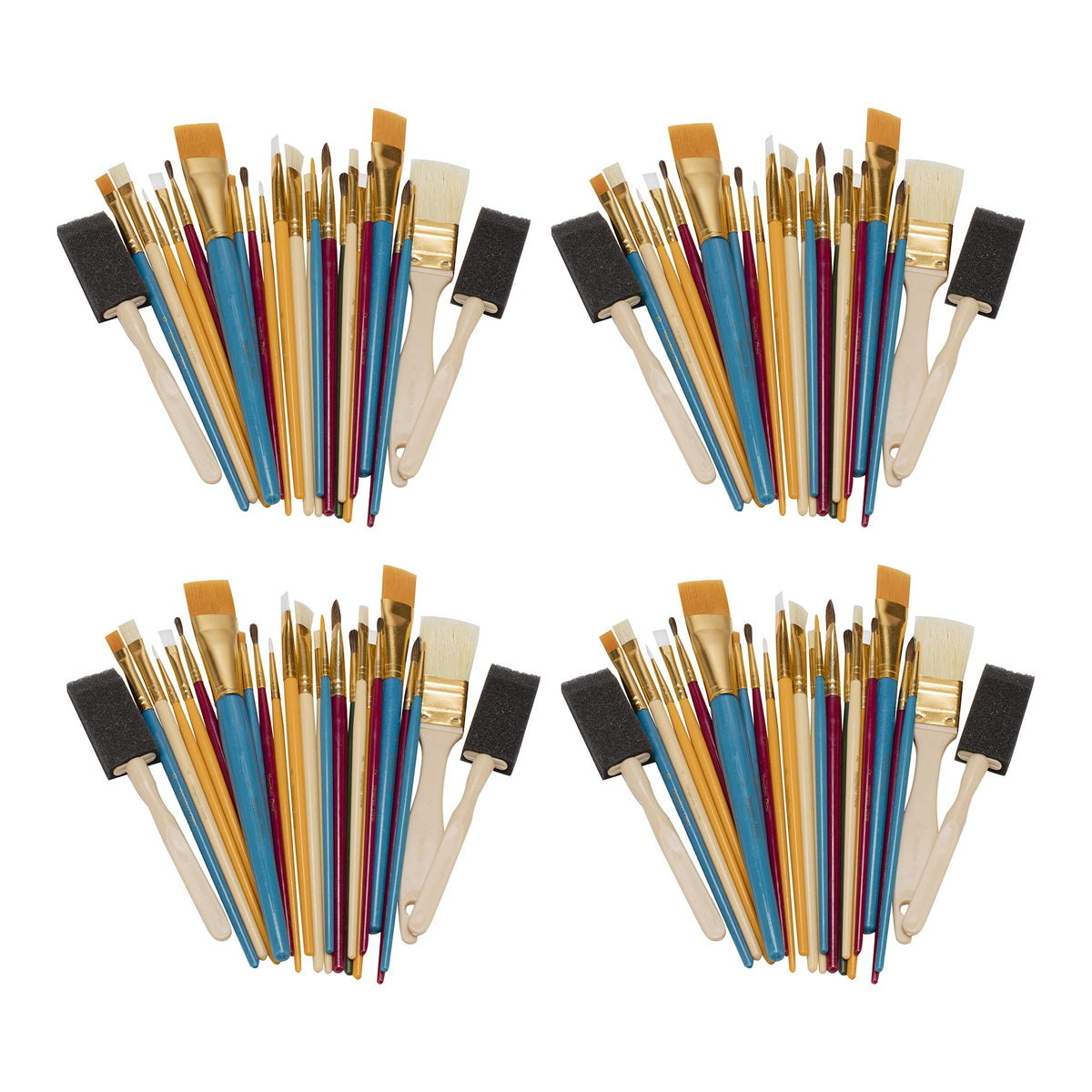 Oodles of Brushes Economical Art Brush Set of 25 - Balanced Assortment of Economical Brushes for