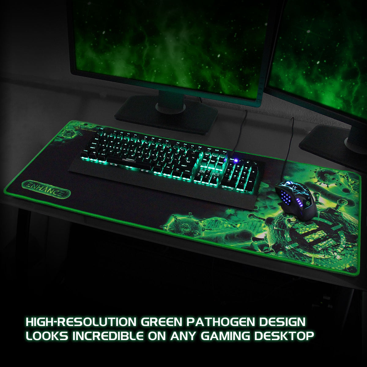 Enhance Extended Large Gaming Mouse Pad - XL Mouse Mat (31.5" x 13.75") Anti-Fray Stitching for