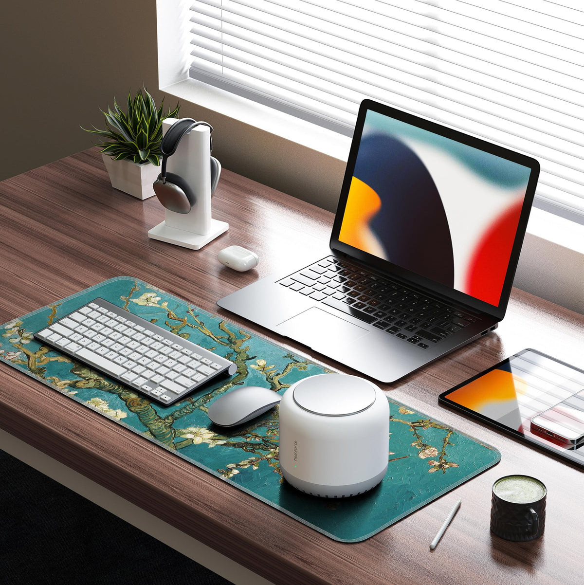 LL-COEUR XXL Landscape Gaming Mouse Pad Computer Keyboard Mat Office Desk Pad (Apricot, 31.4" x