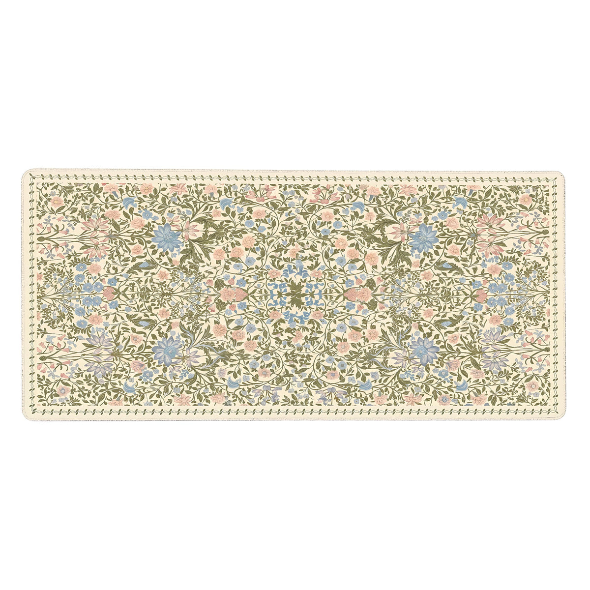 Cute Floral Aesthetic Daisy Gaming Mouse Pad, Pink Rug Desk Mat with Anti-Slip Base & Stitched