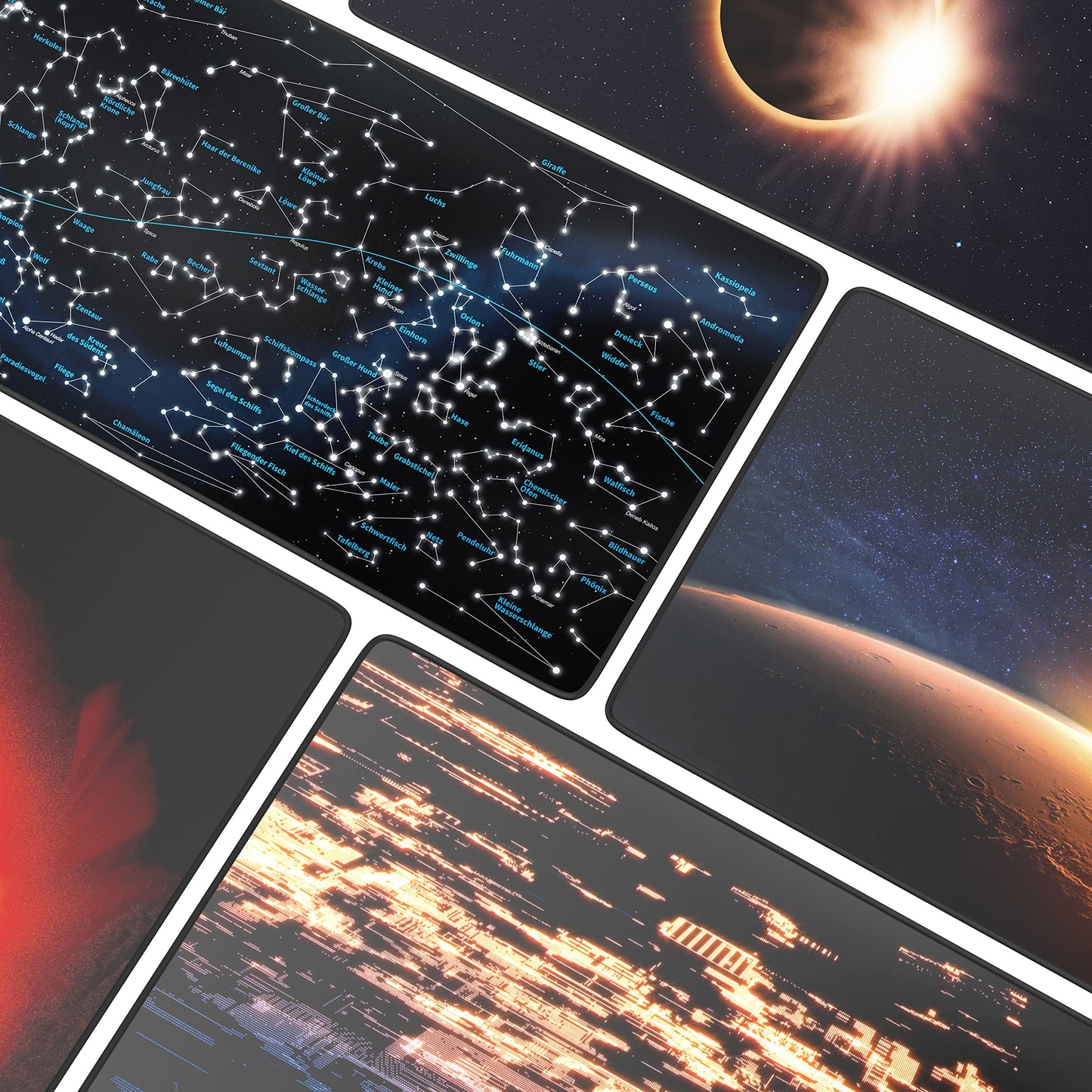 CSL - XXL Gaming Mouse Pad - Stars Design - 35 x 16 inches - extra large office mouse mat - finely