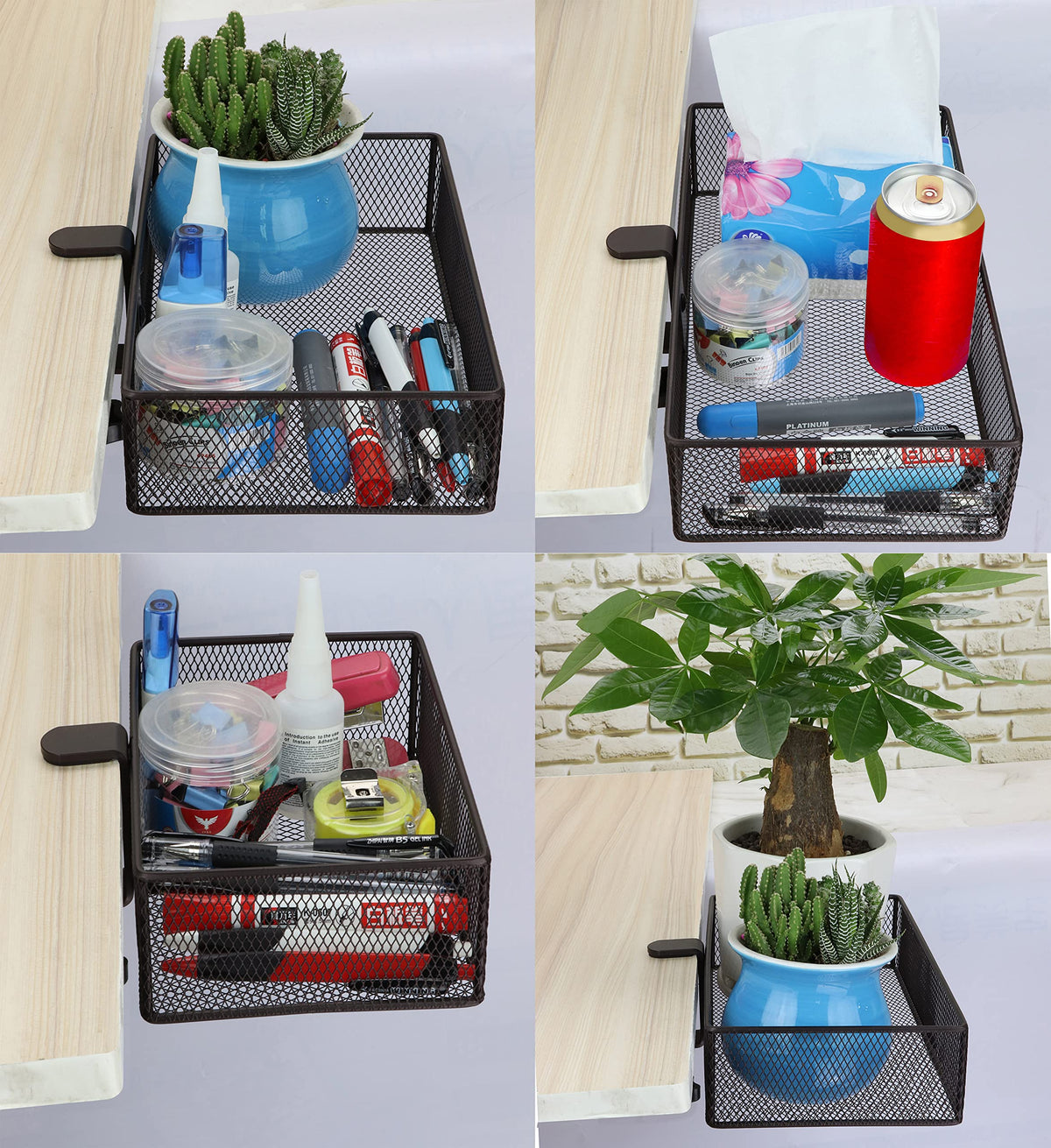 Under Desk Drawer, Clamp on Desk Organizer Under Table Hanging Desk Storage