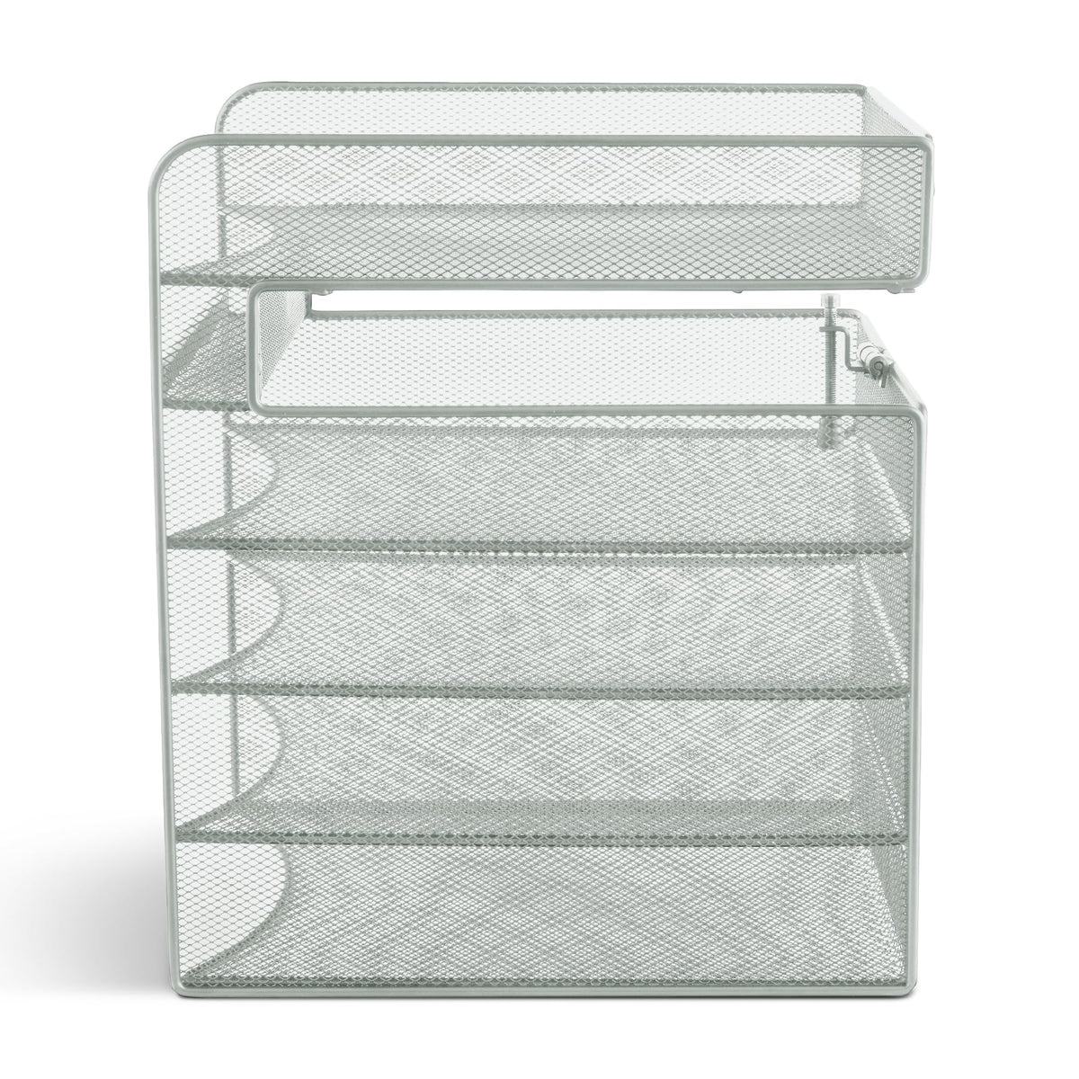 Safco Onyx Hanging Desktop Organizer with 5 Horizontal Trays, Under-Desk Storage. Fits Tables 1.75"