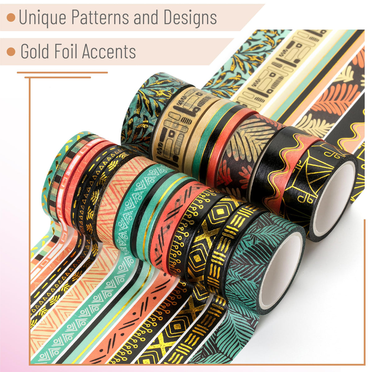 Mr. Pen- Washi Tape Set, 21 Rolls, Assorted Sizes, 5.5 Yards/Roll