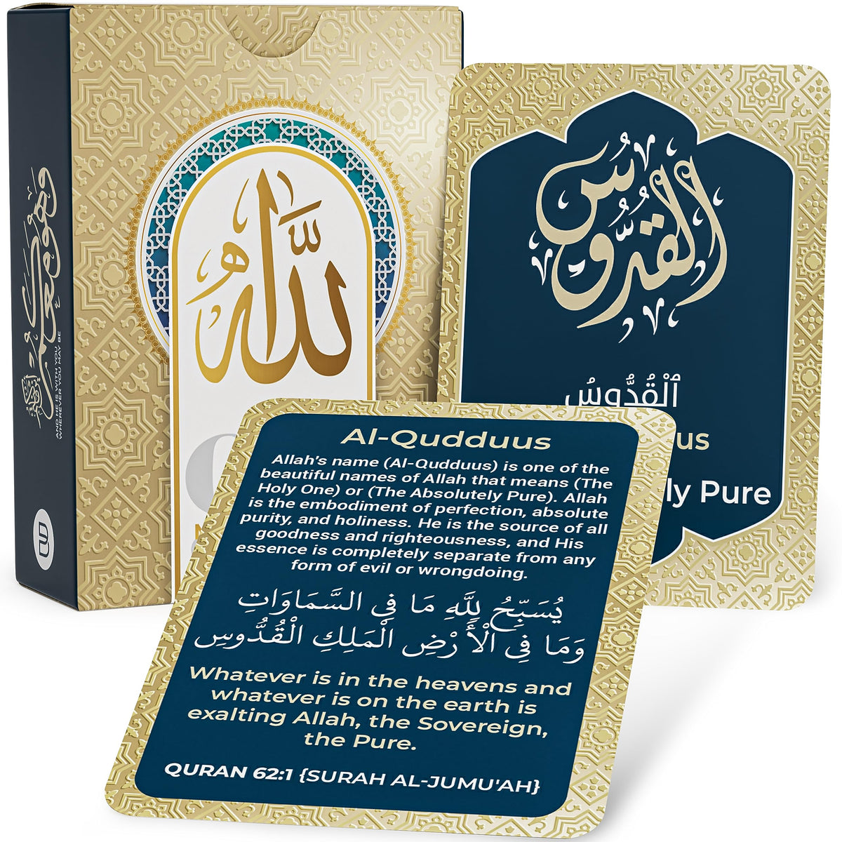 99 Names of Allah Flash Cards – Arabic English Meanings & Quran Verses