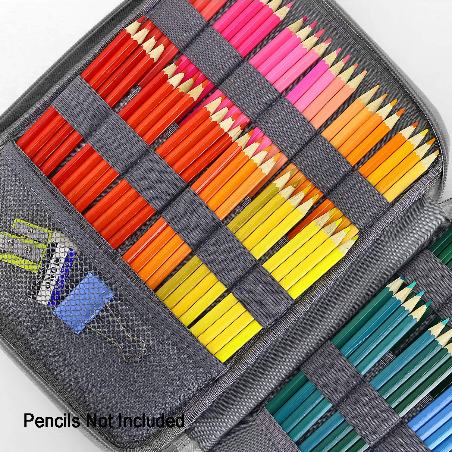 YOUSHARES 192 Slots Colored Pencil Case, Large Capacity Pencil Holder Pen Organizer Bag with Zipper