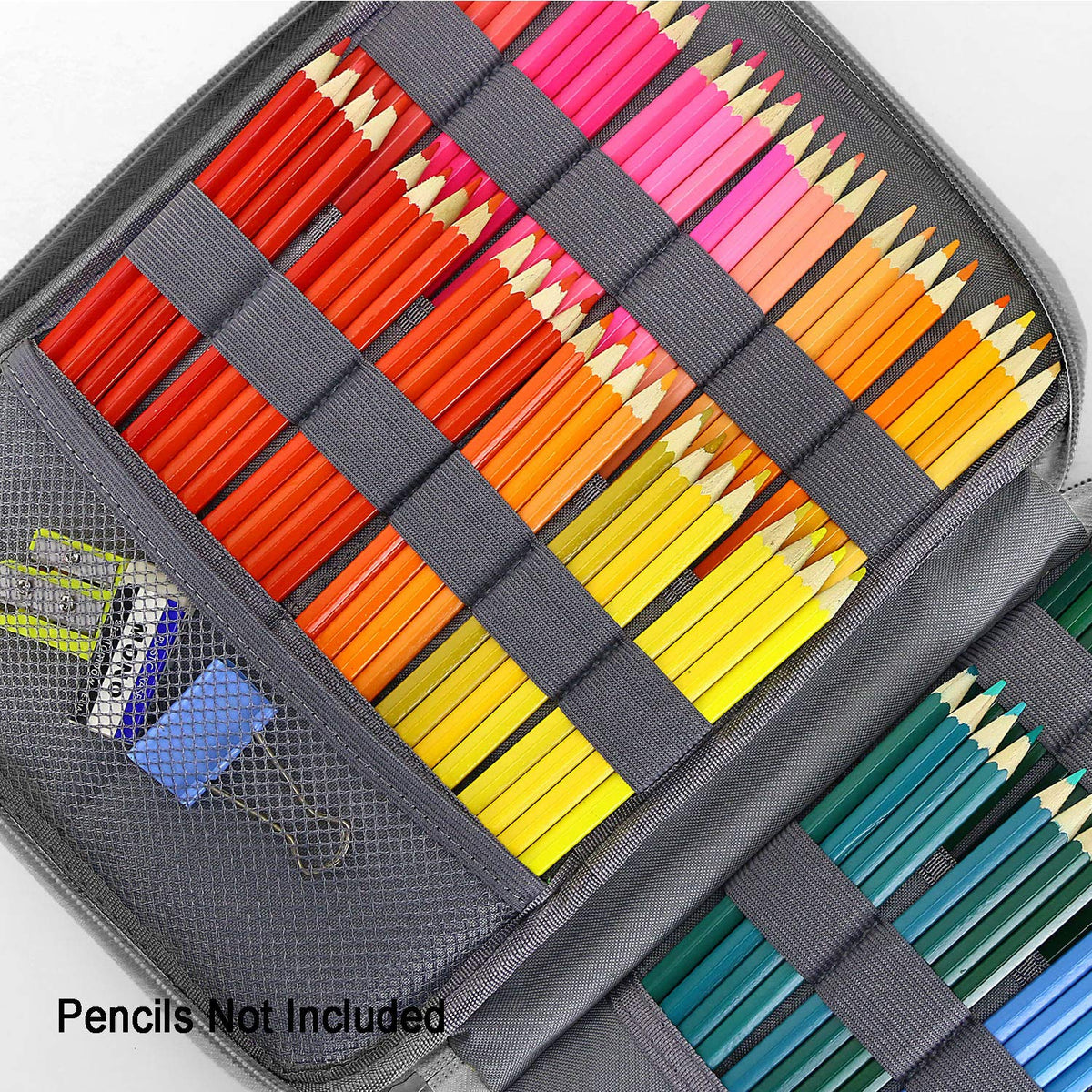 YOUSHARES 192 Slots Colored Pencil Case, Large Capacity Pencil Holder Pen Organizer Bag with Zipper