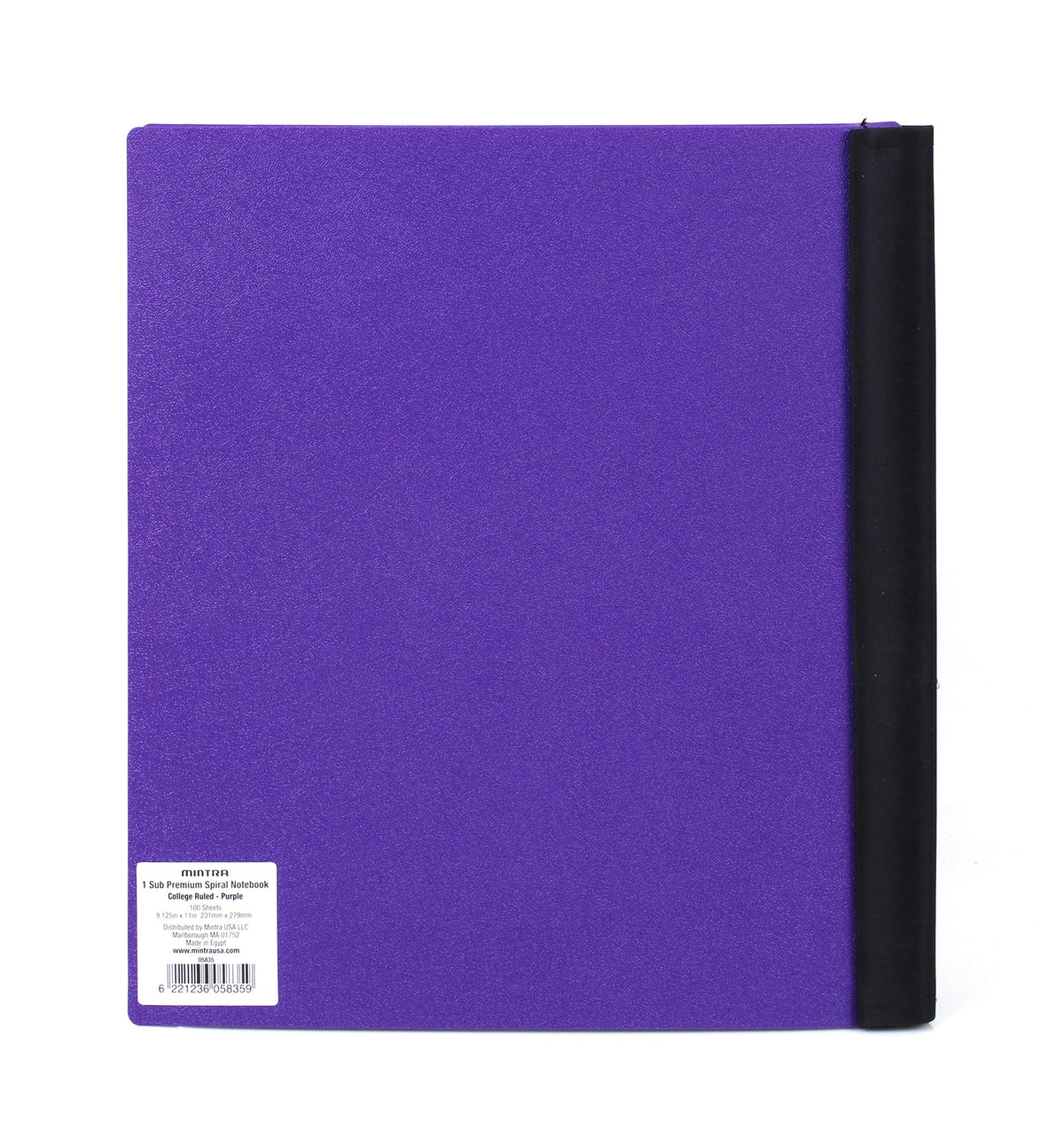 Mintra Office Durable PREMIUM Spiral Notebook, ((Purple, 1 Subject, 8.5in x 11in)), Fabric Covered