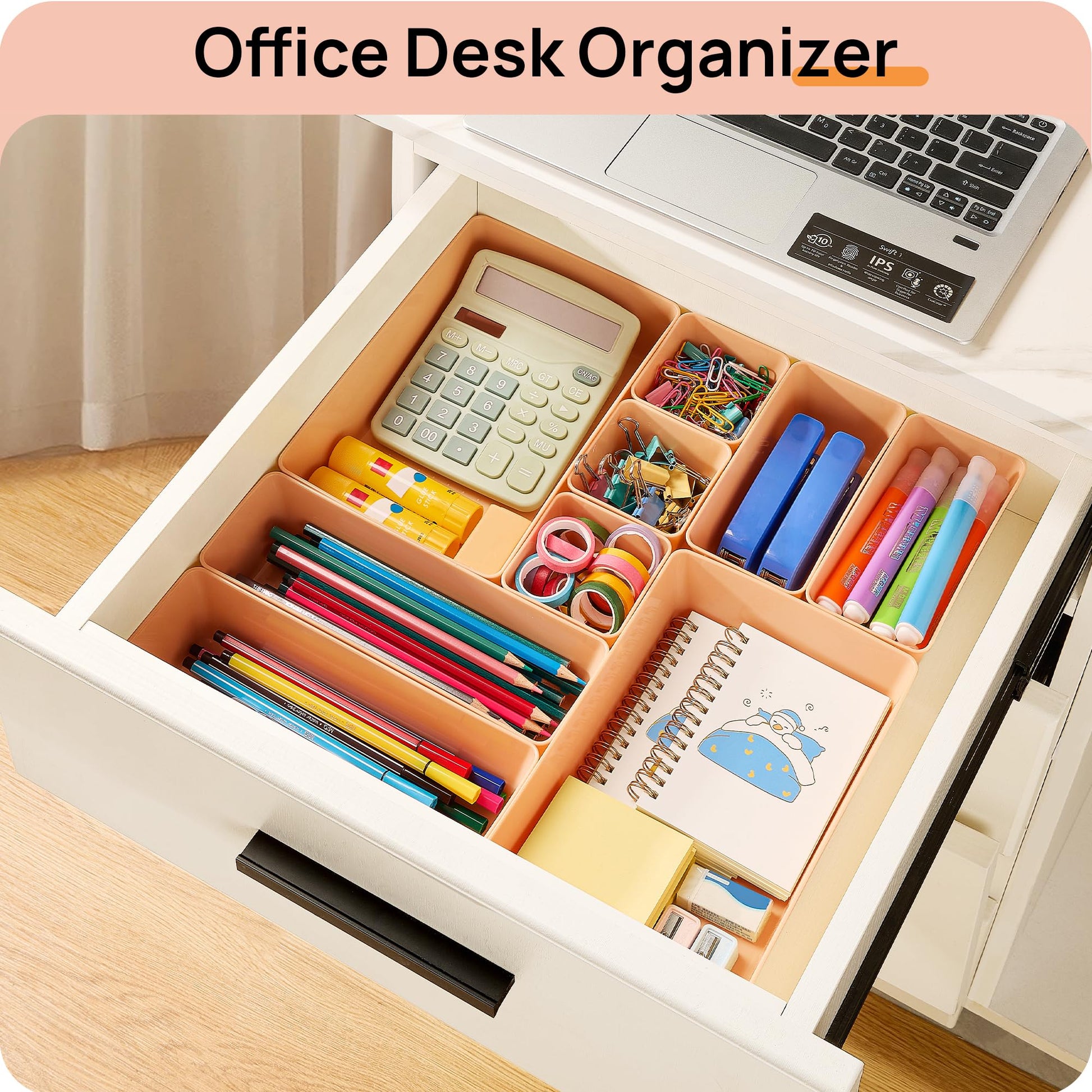Vtopmart 25 Pack Plastic Drawer Organizers with Non-slip Rubber Pads