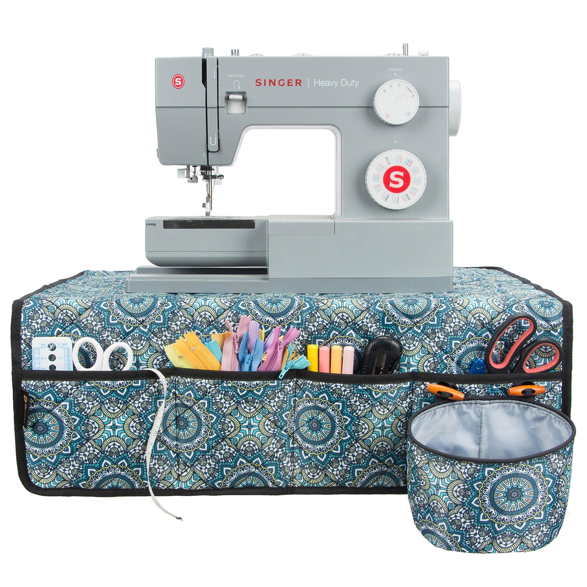 PACMAXI Sewing Machine Pad for Table, Mat with Pockets
