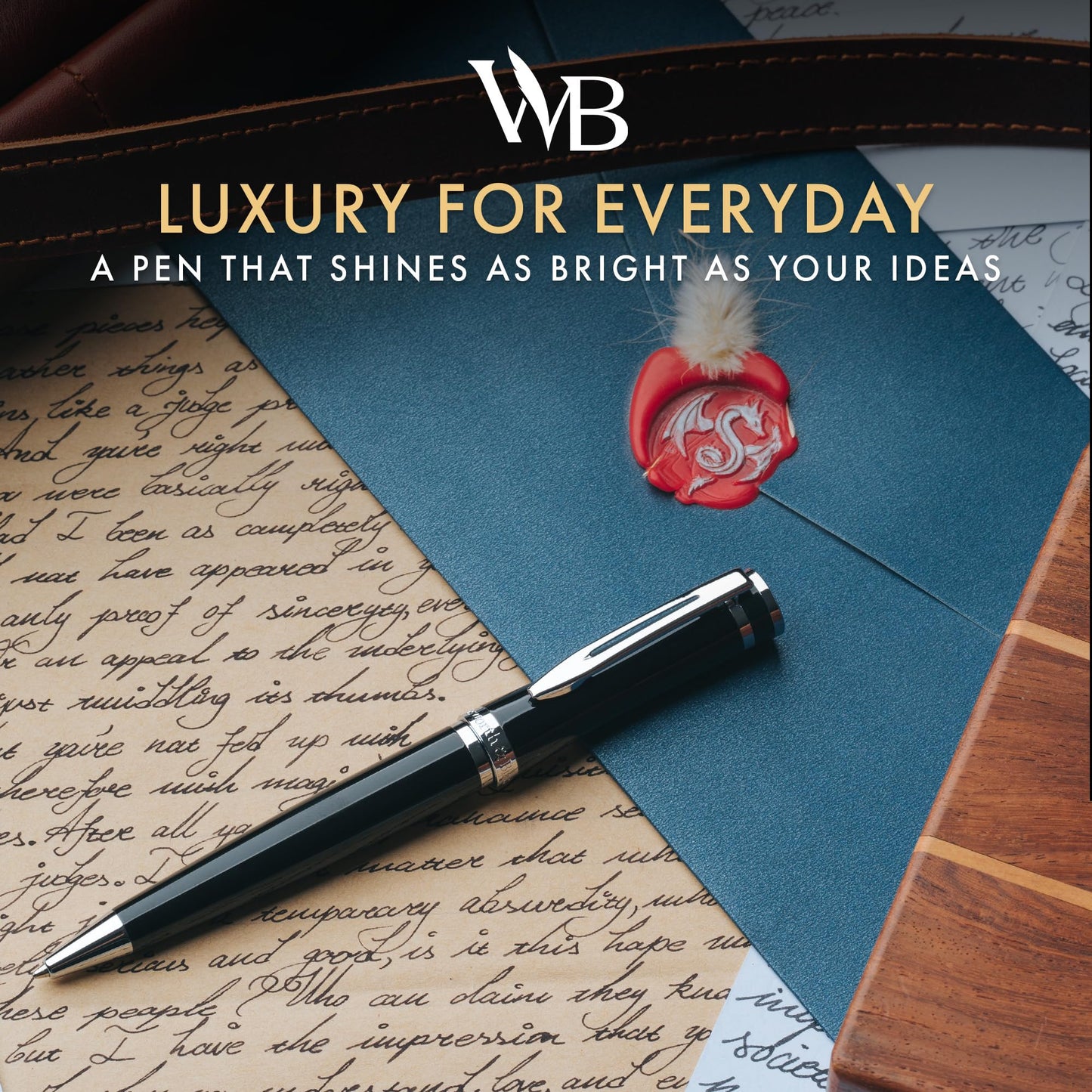 Wordsworth & Black Luxury Refillable Ballpoint Pen Set for Writing, Black