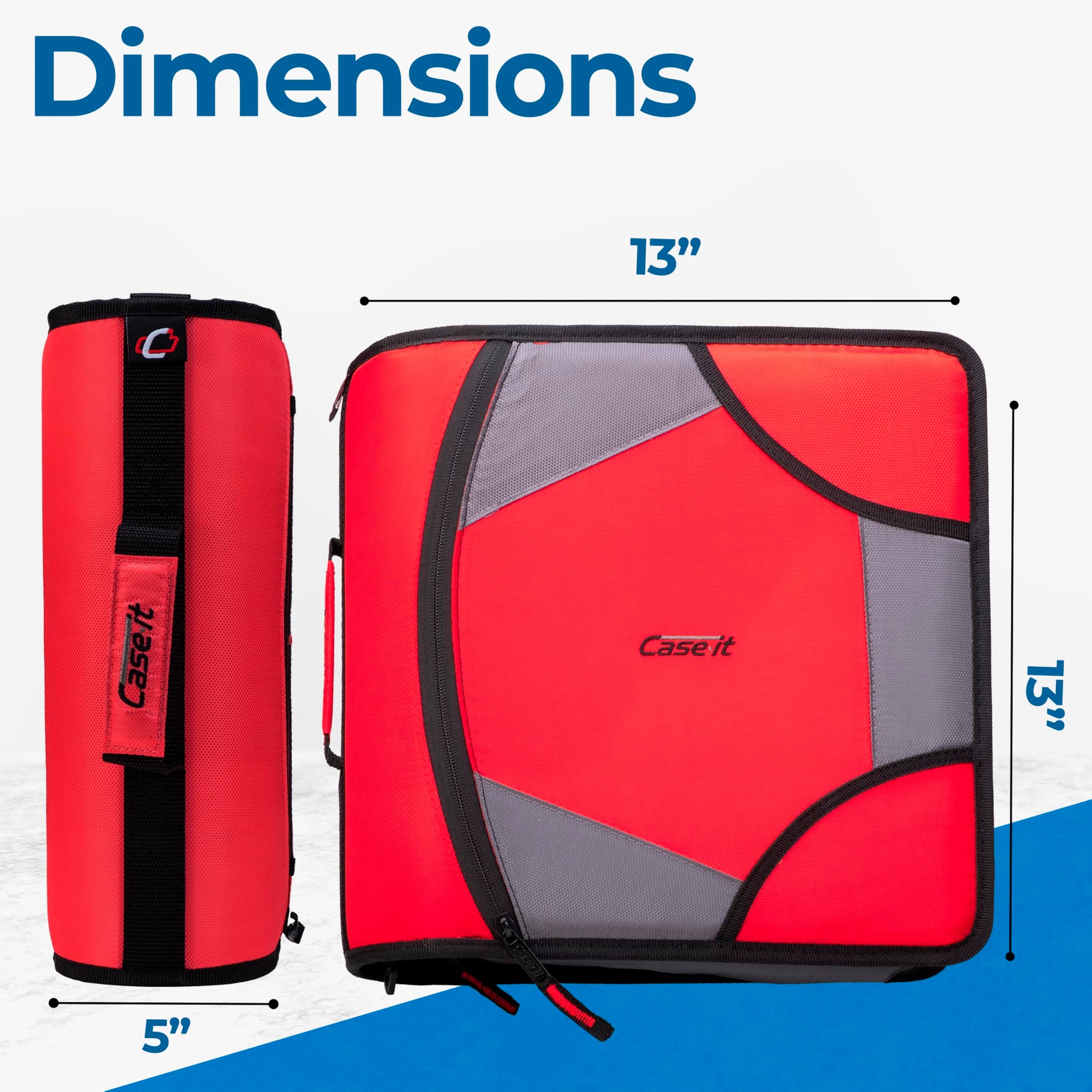 Case-it Zipper Binder | 4-Inch D-Rings | 800-Sheet | D-186 Fire Engine Red