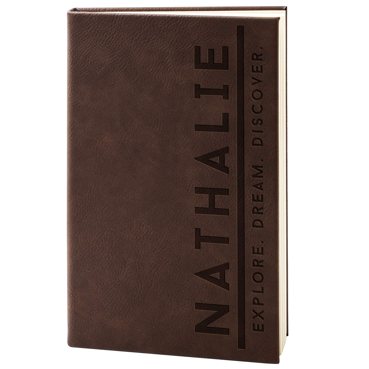 Personalized Leather Journal, Dark Brown, Lined Pages - Notebook for Women, Men, Traveler