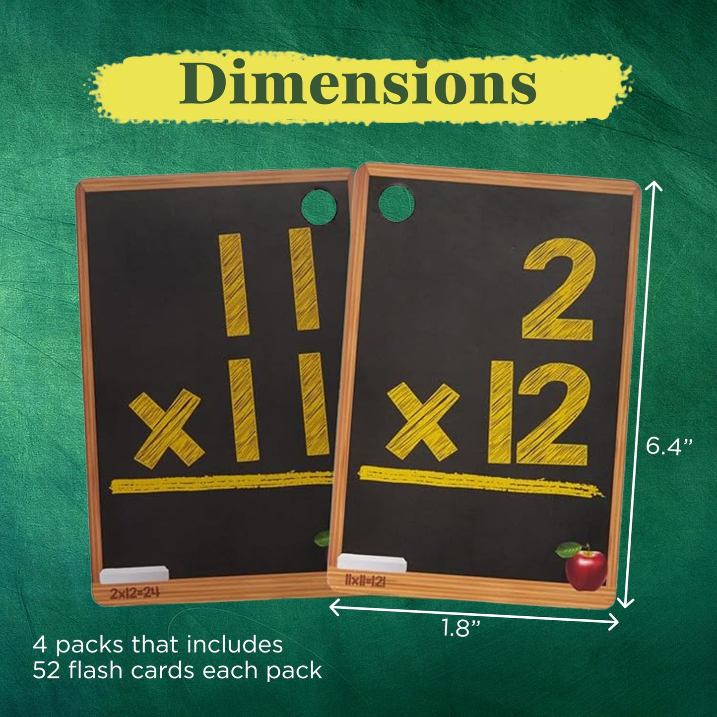 Star Right Math Flash Cards Set of 4 - Addition, Subtraction, Multiplication, Division with 4 Rings