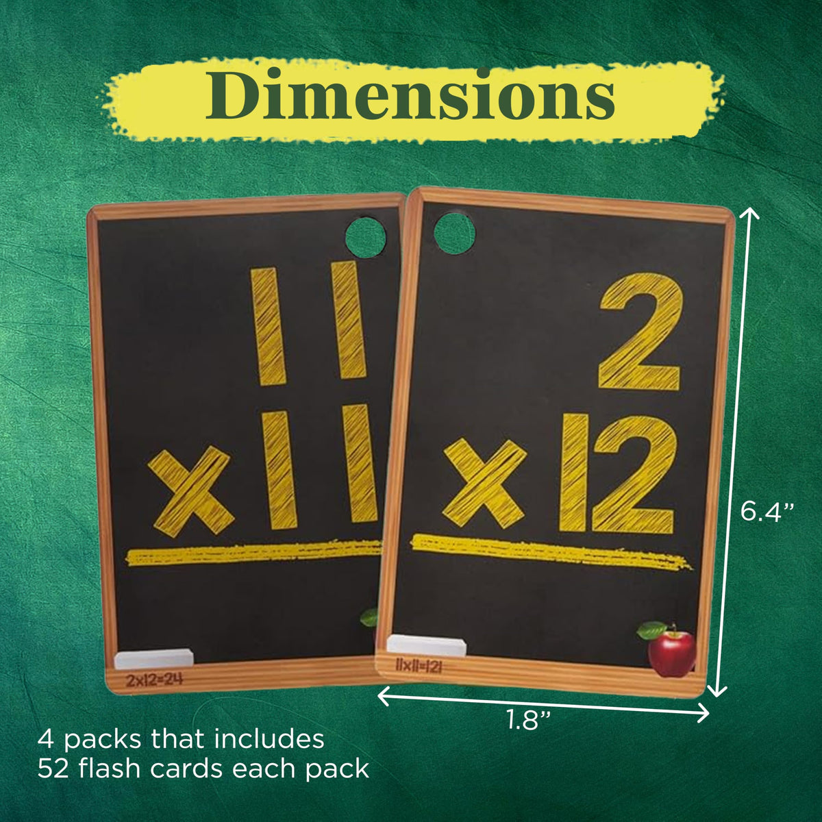 Star Right Math Flash Cards Set of 4 - Addition, Subtraction, Multiplication, Division with 4 Rings