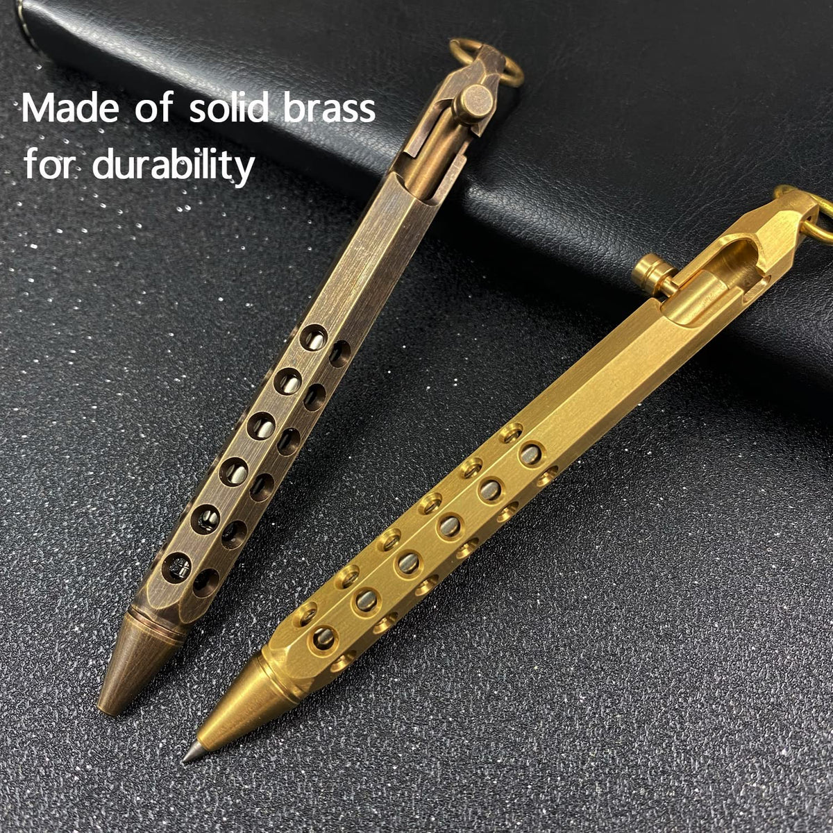 Bolt Action Pen, Metal edc Tactical Pocket Pen, Brass Pen with Refills
