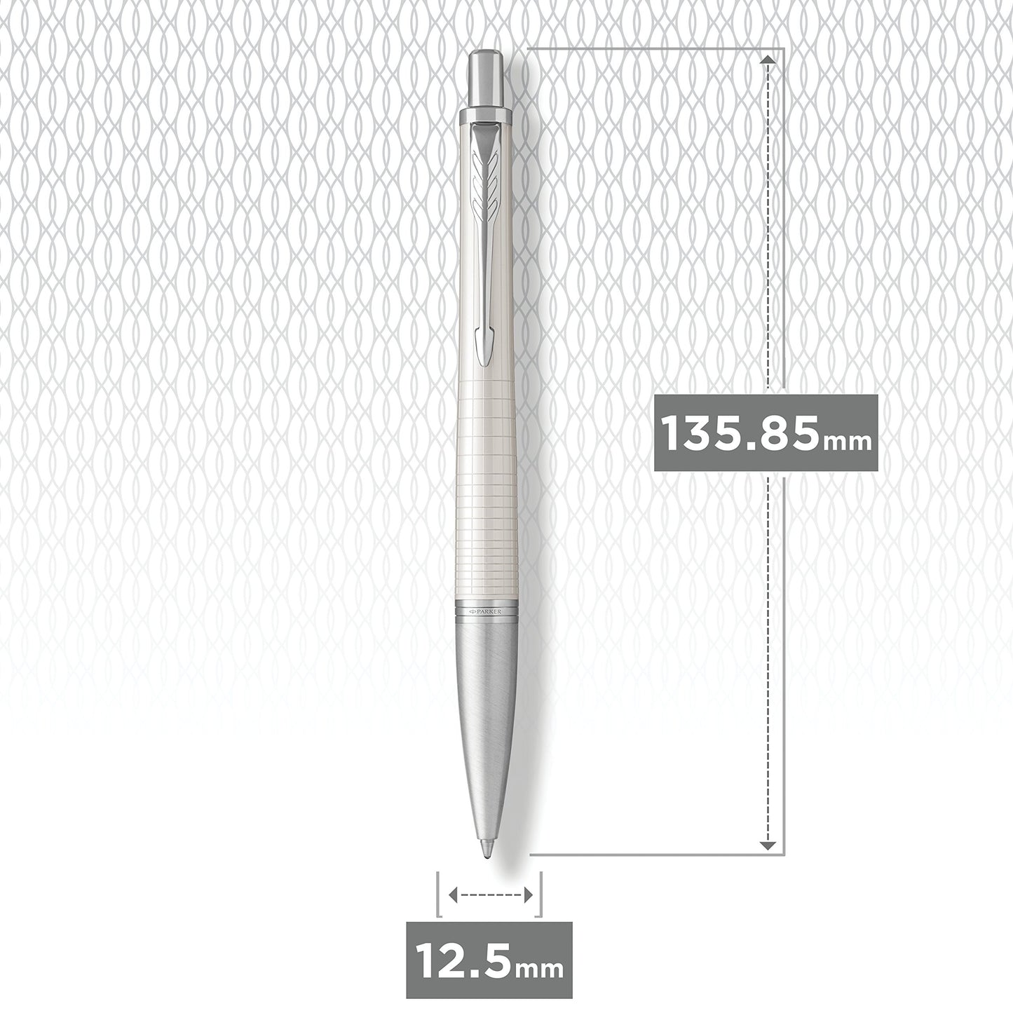 PARKER Urban Ballpoint Pen, Premium Pearl Metal Chiselled with Medium Point Black Ink Refill