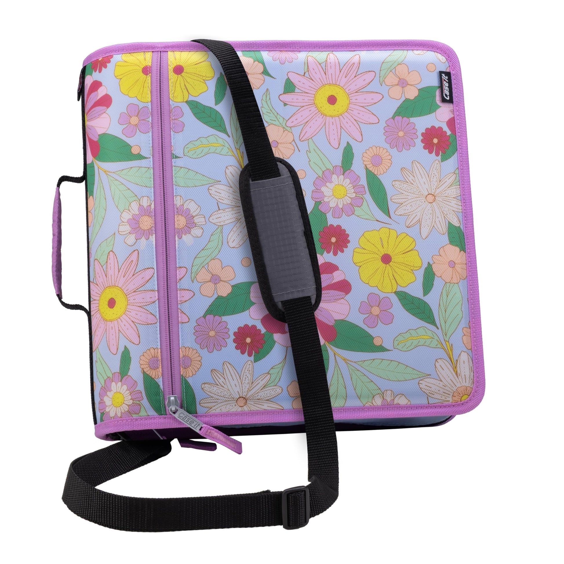 Case-it Zipper Binder | 3-Inch O-Rings | 600-Sheet | D-146 Morning Flowers