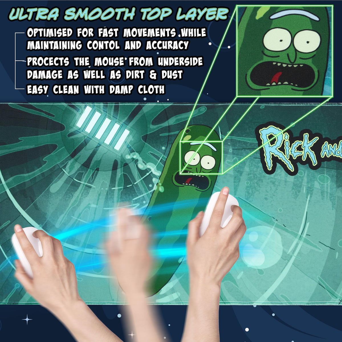 Rick and Morty Desk Pad Large Mouse Mat 31.2 x 13.9 Desk Protector Mat PC Laptop Keyboard and Mouse