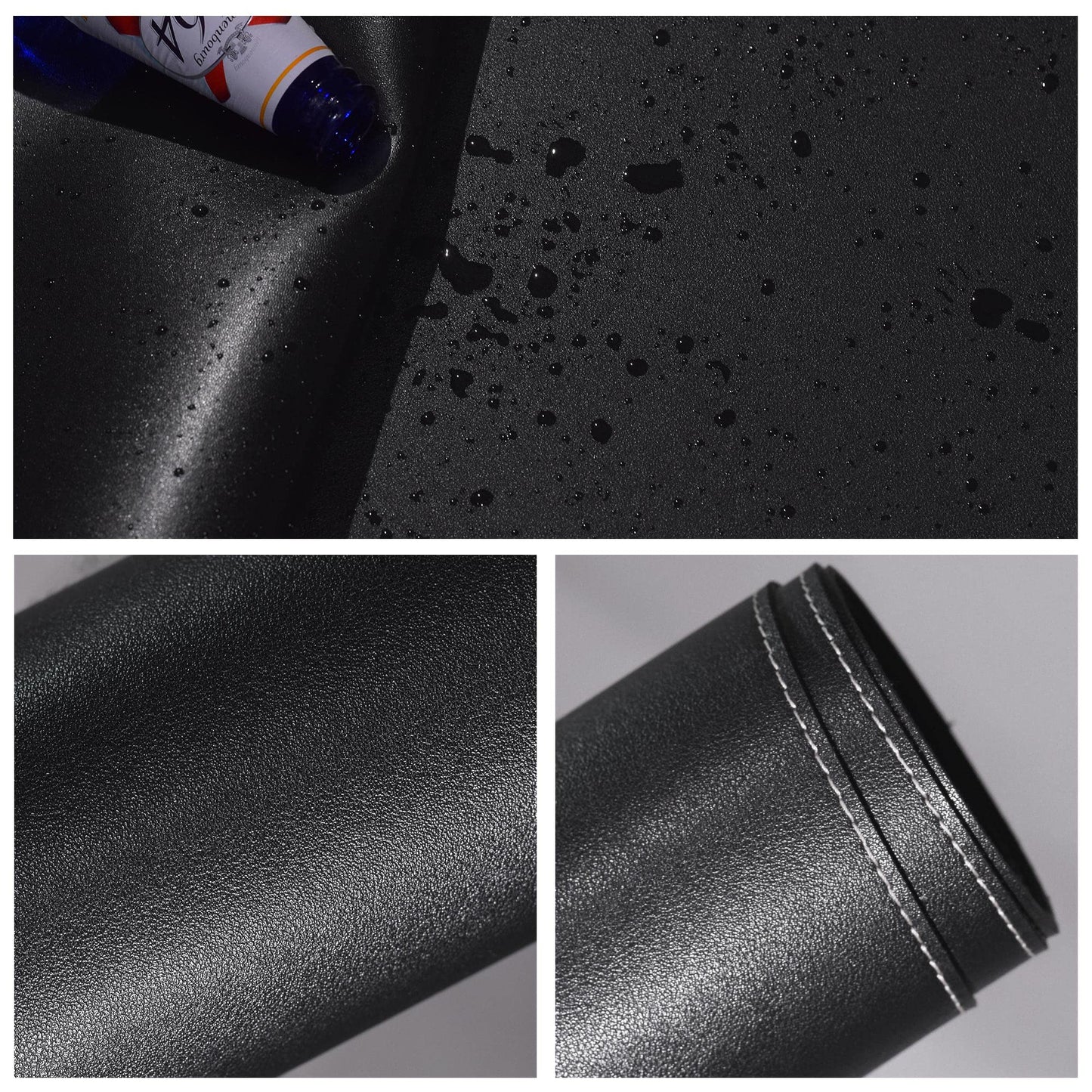 Vyaaa 55" x 24" Large PU Leather Desk mat for Keyboard and Mouse (Black)