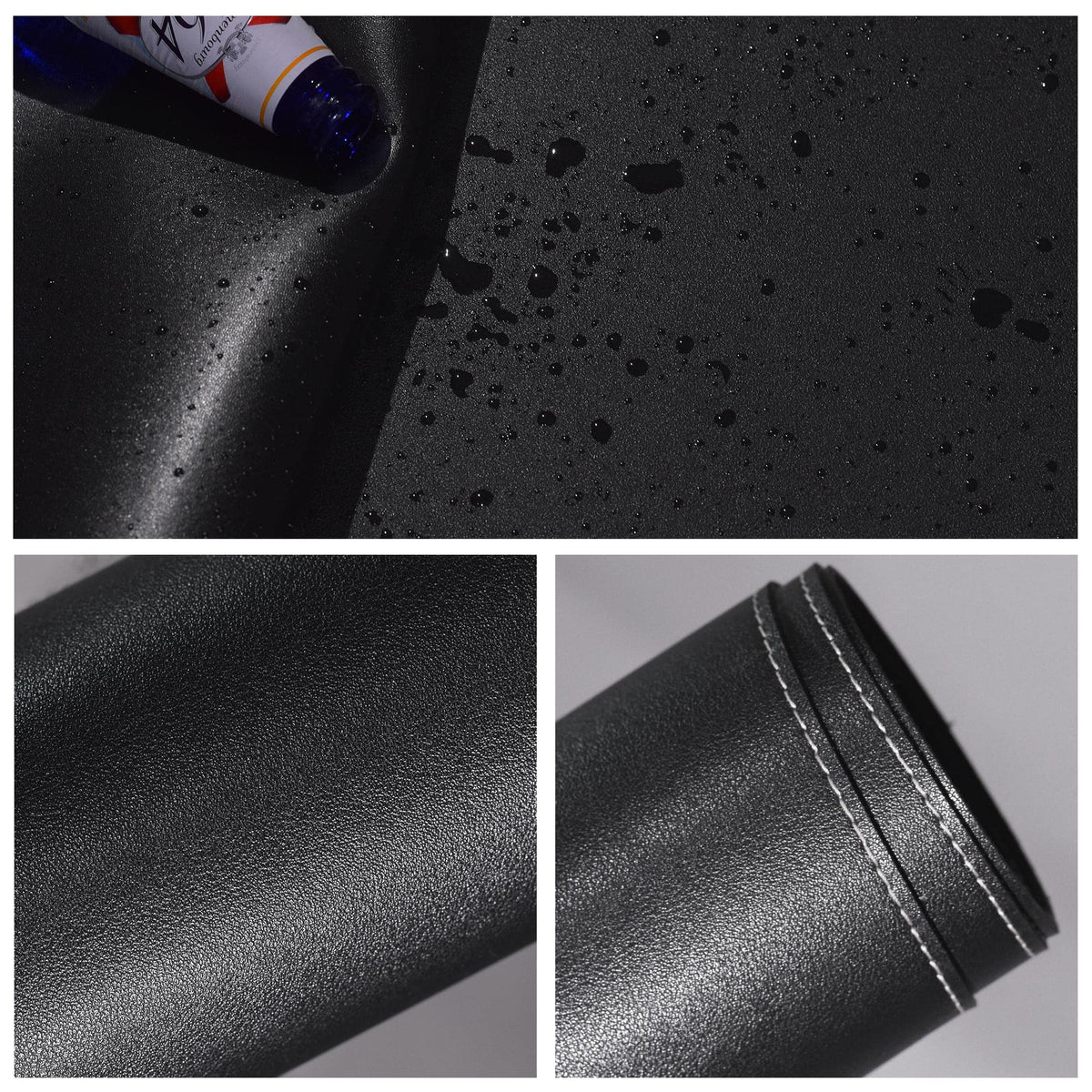 Vyaaa 55" x 24" Large PU Leather Desk mat for Keyboard and Mouse (Black)