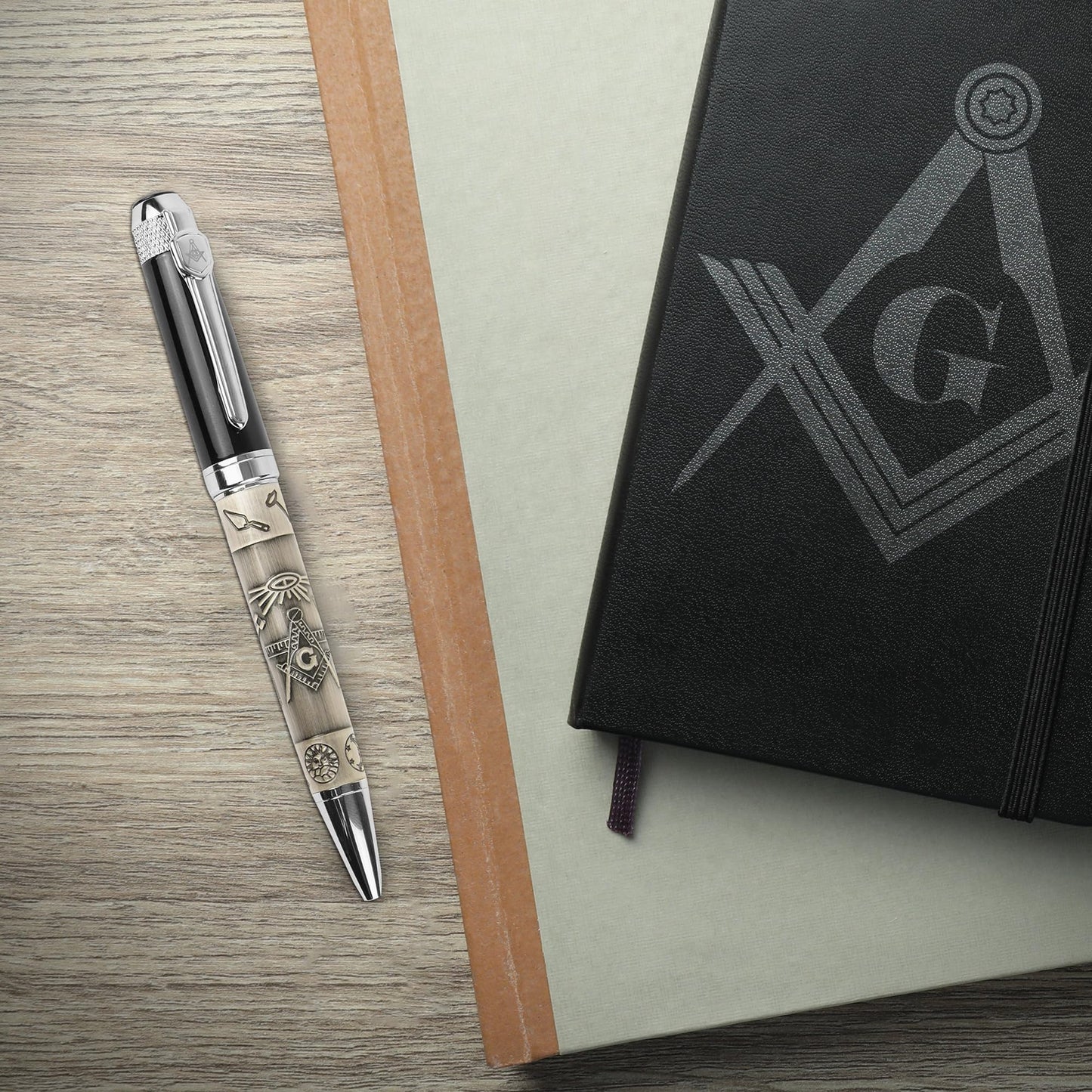 Blue Lodge Masonic Quality Heavy Weight Ballpoint Pen Gift Set