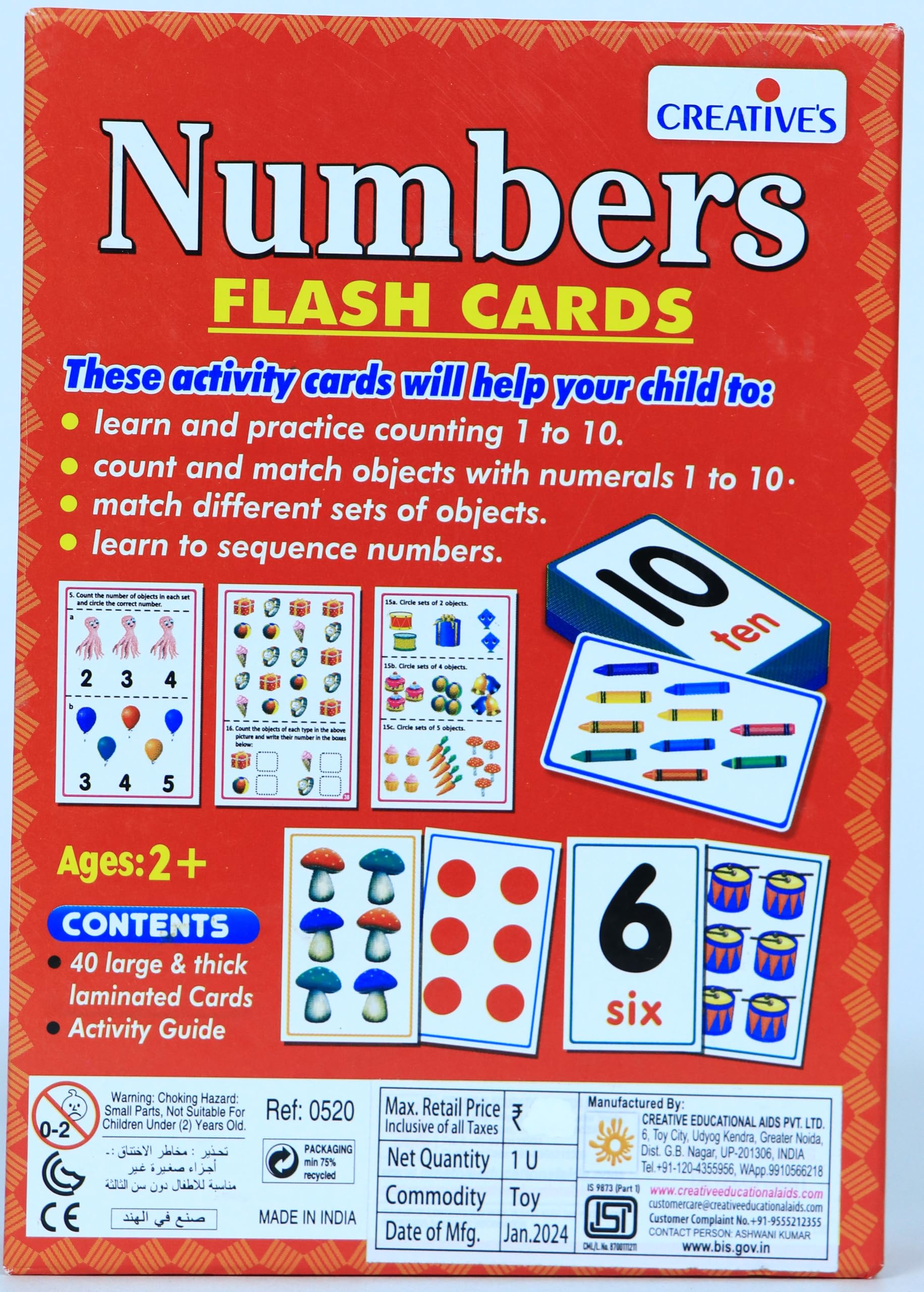 Creative Educational Pre-School Number Flash Cards