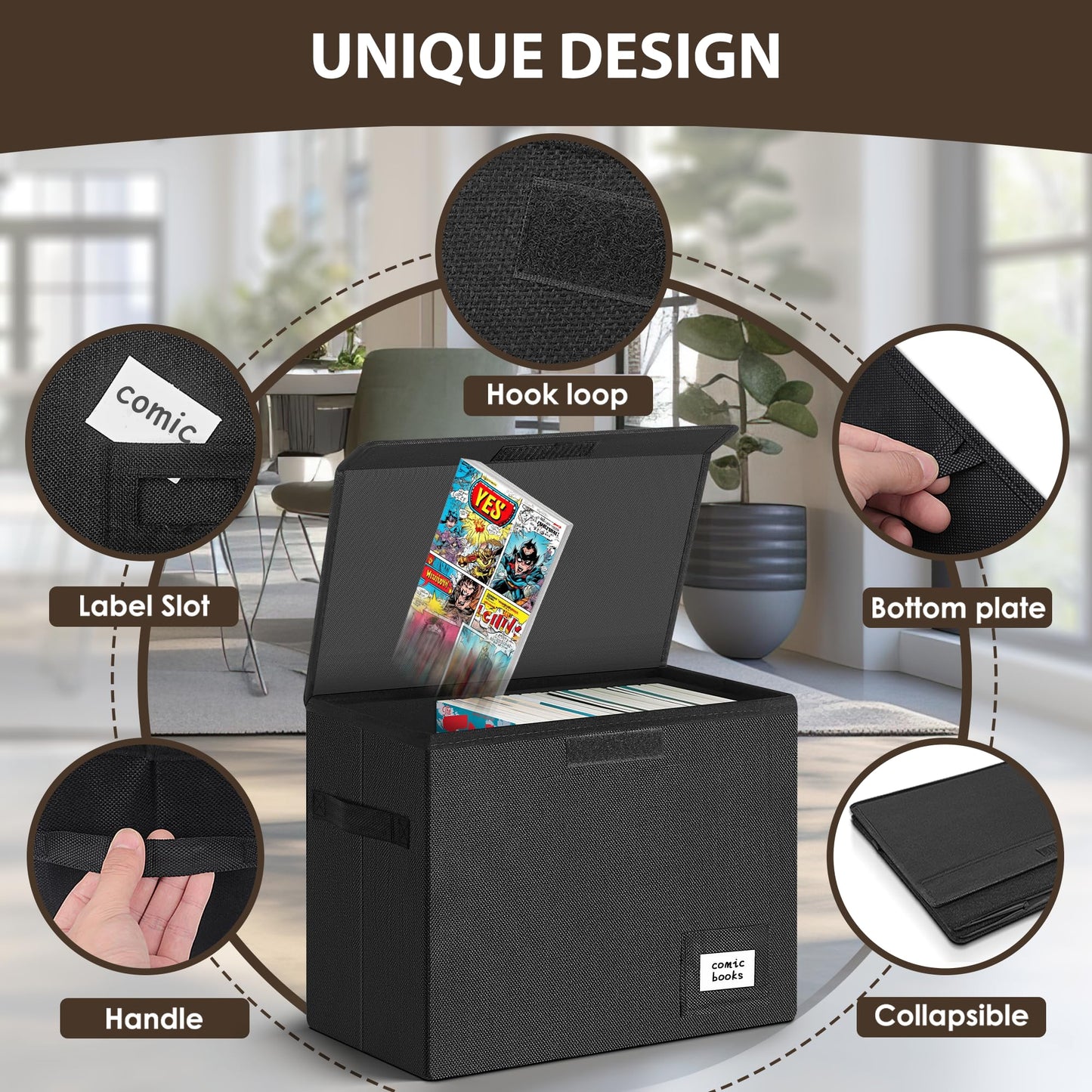 Leffis 3 Pack Comic Book Storage, Collapsible and Stackable Comic Short Box