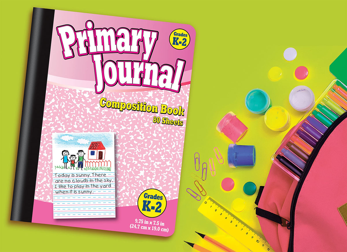 Better Office Products Primary Journal, Hardcover, 4 New Fun Colors, Primary Composition Book