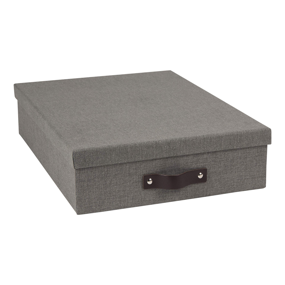Bigso Oskar Canvas Fiberboard Document Letter Box - File Organizer Box for Important Paperwork