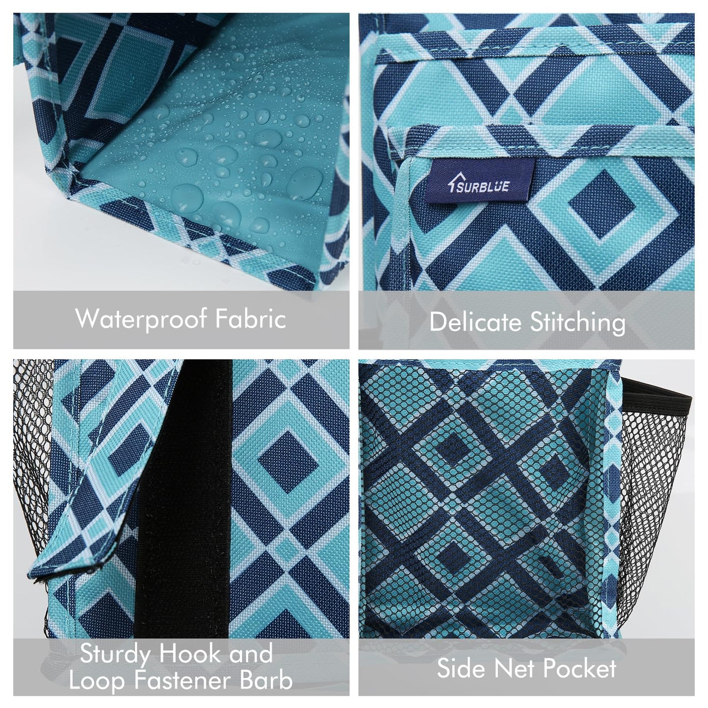 Surblue Bedside Caddy Hanging Bed Organizer Storage Bag Pocket for Bunk and Hospital Beds, College