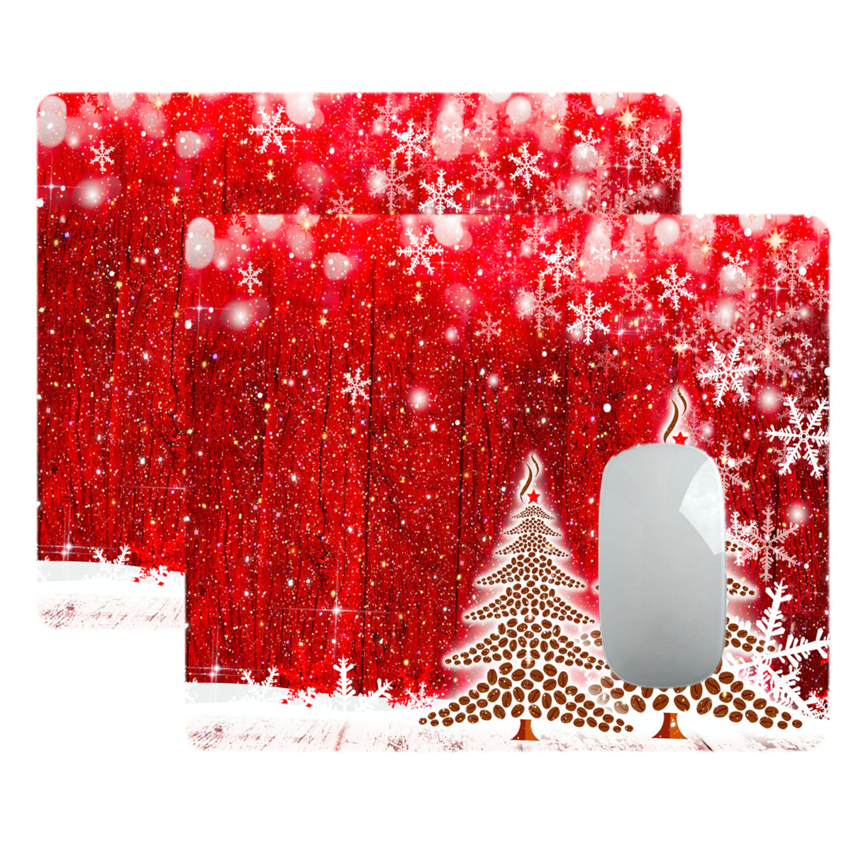 Red Mousepad Bling Mouse Pad Diamond Glitter Sparkle Rose Gold Mousepad Red Christmas Tree Mouse