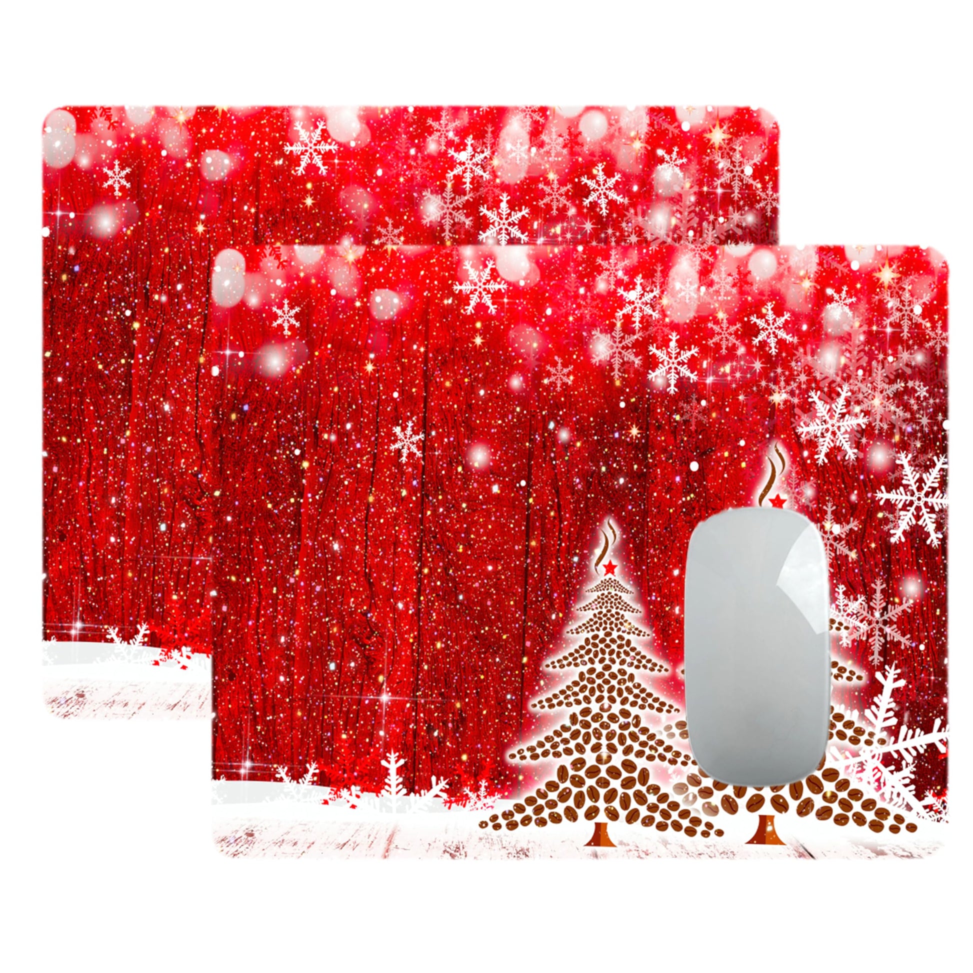 Red Mousepad Bling Mouse Pad Diamond Glitter Sparkle Rose Gold Mousepad Red Christmas Tree Mouse